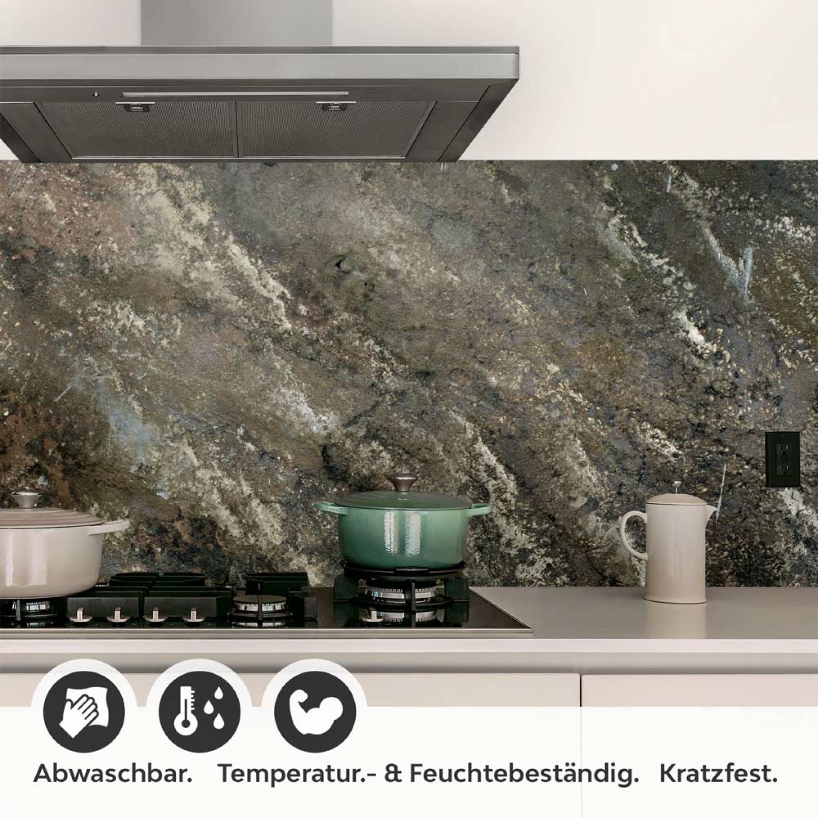 Küchenrückwand Folie Erdige Betonoptik - Natürlich und stilvoll Detailbild 1