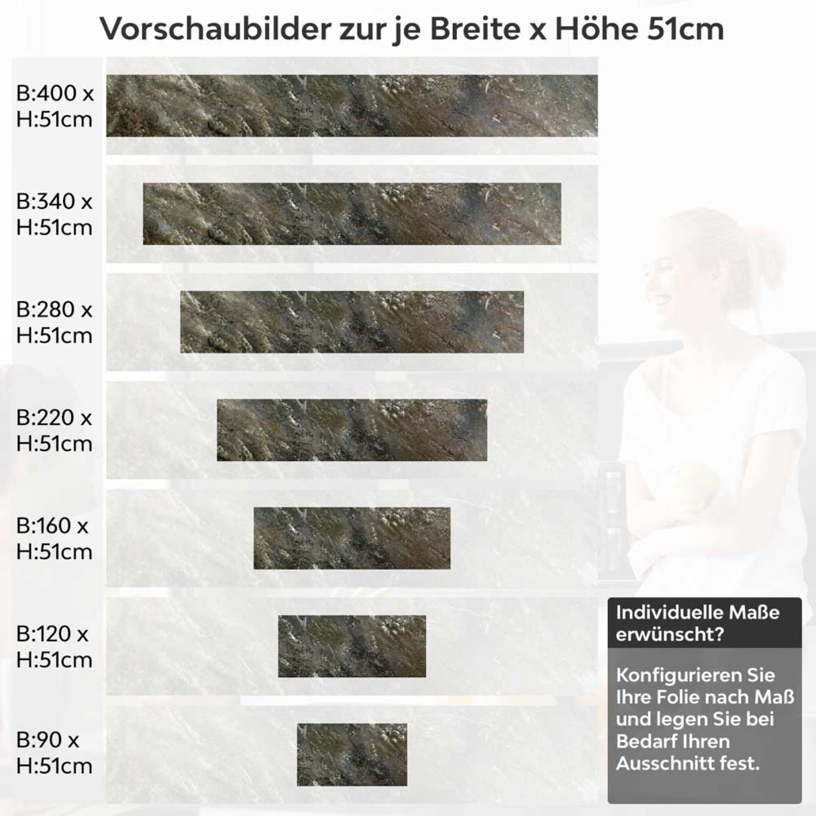 Küchenrückwand Folie Erdige Betonoptik - Natürlich und stilvoll Höhe 51cm