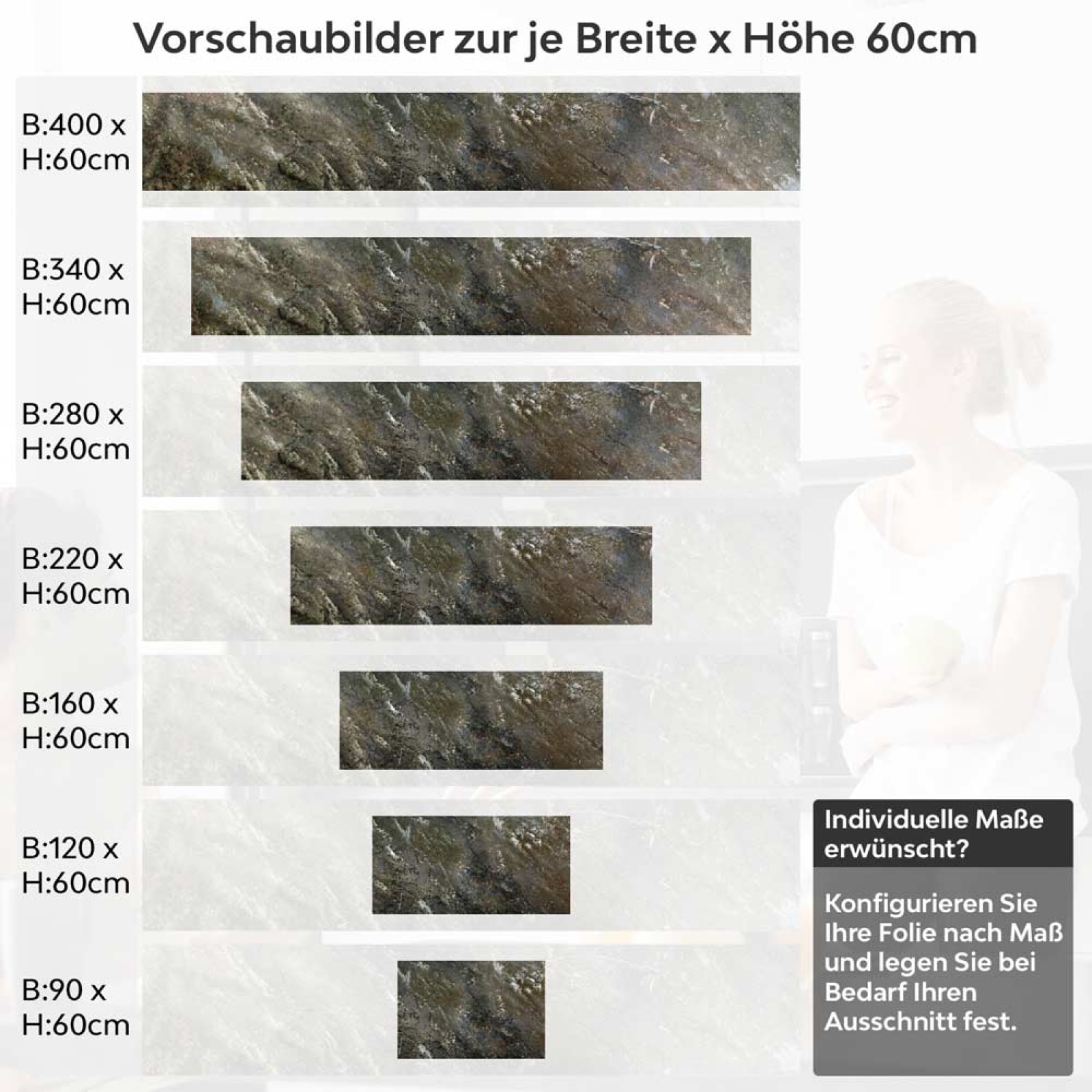 Küchenrückwand Folie Erdige Betonoptik - Natürlich und stilvoll Höhe 60cm