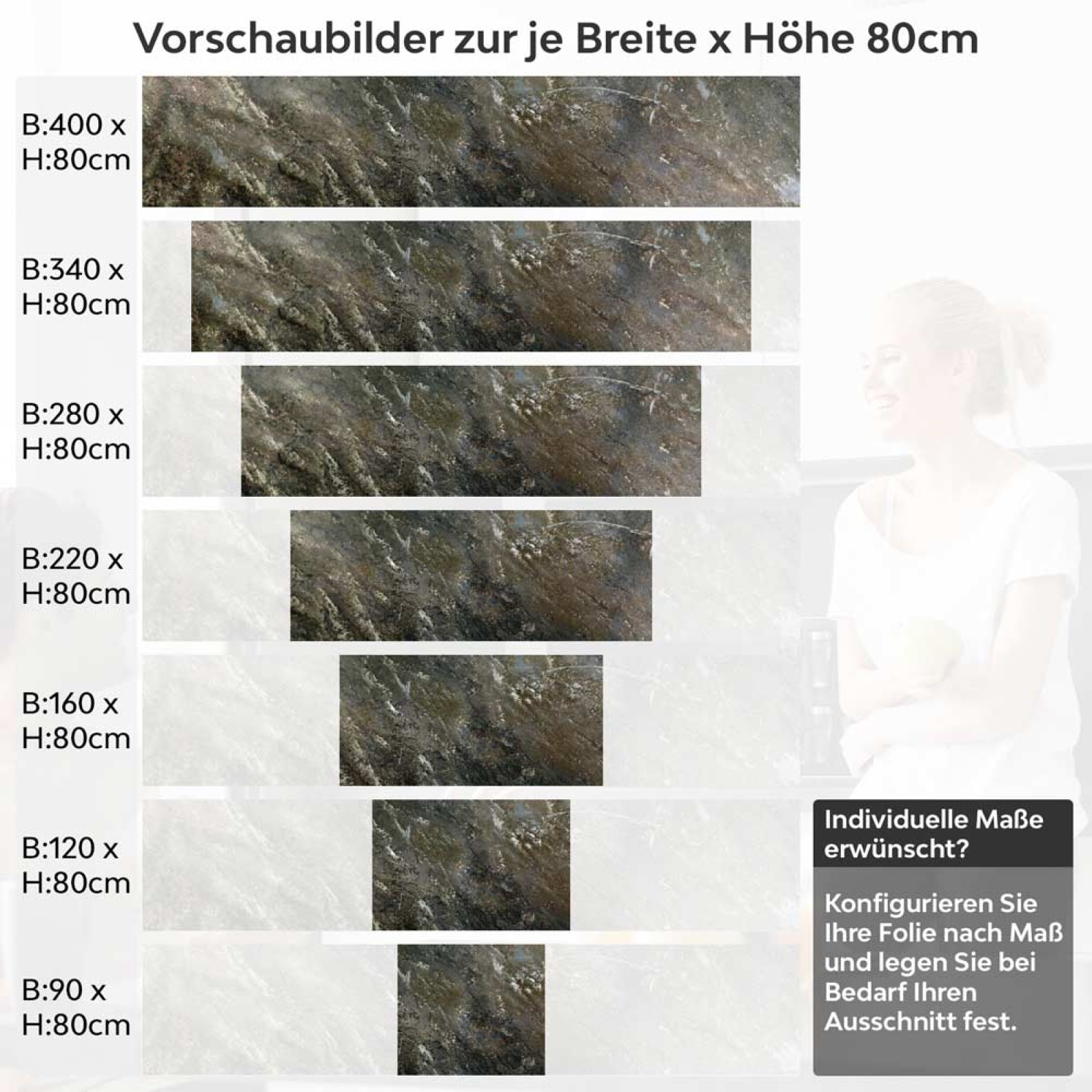 Küchenrückwand Folie Erdige Betonoptik - Natürlich und stilvoll Höhe 80cm
