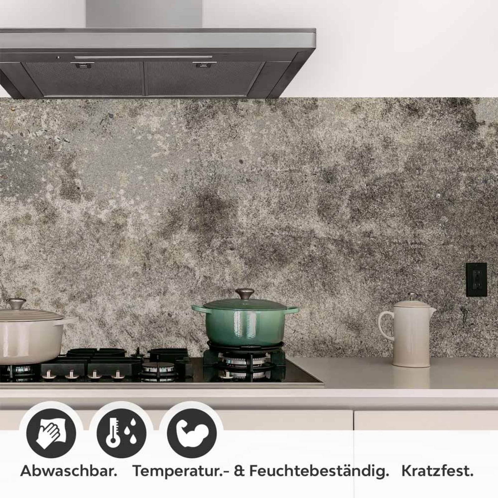 Küchenrückwand Folie Gealterter Beton - Der perfekte Industrial-Look Detailbild 1