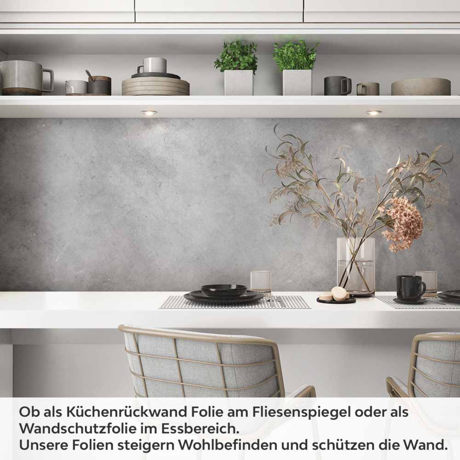 Küchenrückwand Folie Beton Optik - Betoncharme für Ihre Traumküche Artikelbild 1