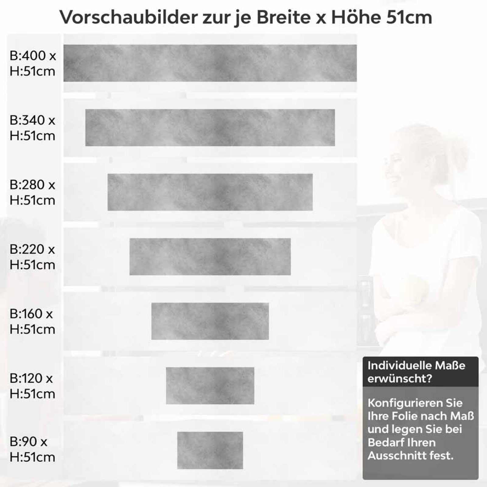 Küchenrückwand Folie Beton Optik - Betoncharme für Ihre Traumküche Höhe 51cm