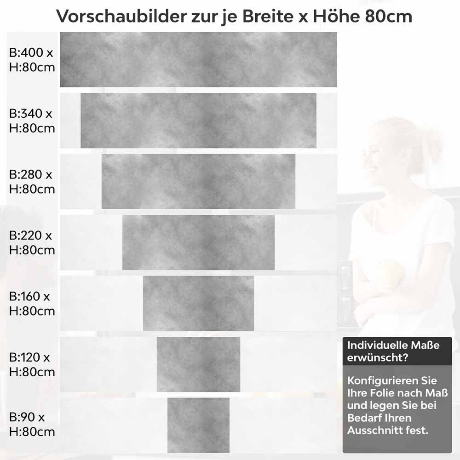 Küchenrückwand Folie Beton Optik - Betoncharme für Ihre Traumküche Höhe 80cm