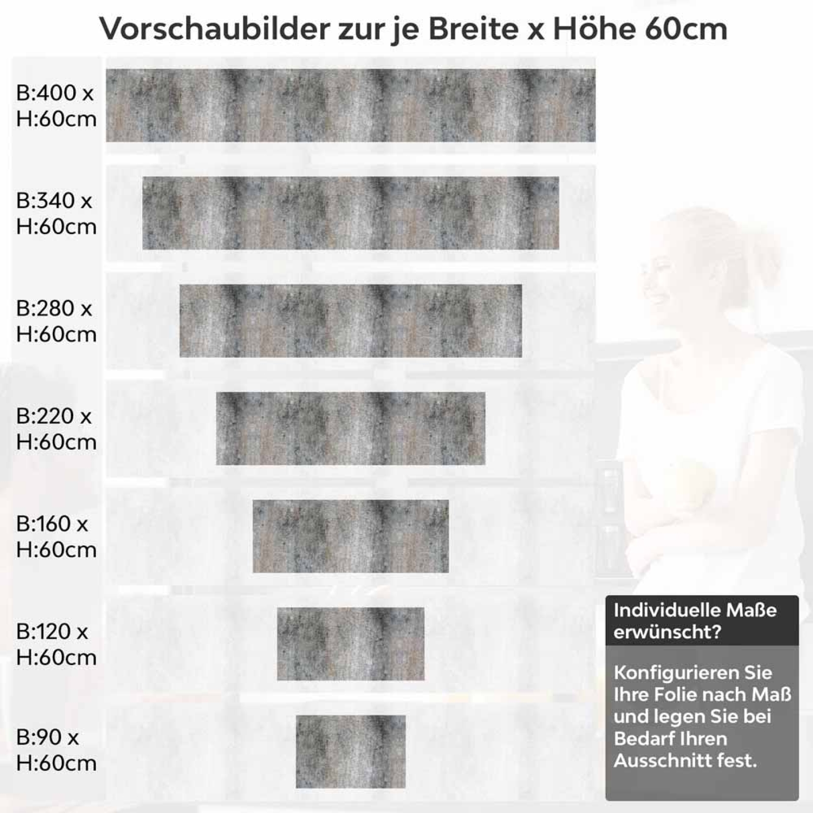 Küchenrückwand Folie Rustikale Beton Wand Grunge Höhe 60cm