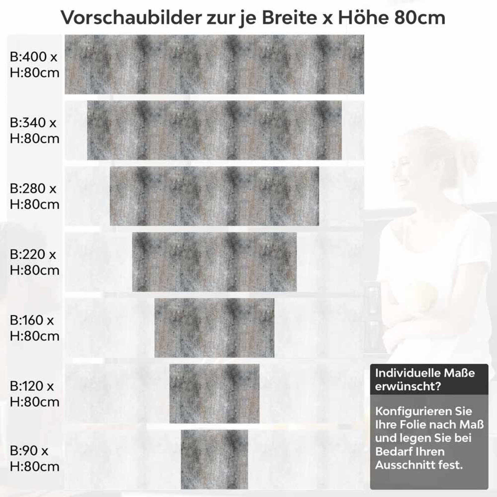 Küchenrückwand Folie Rustikale Beton Wand Grunge Höhe 80cm