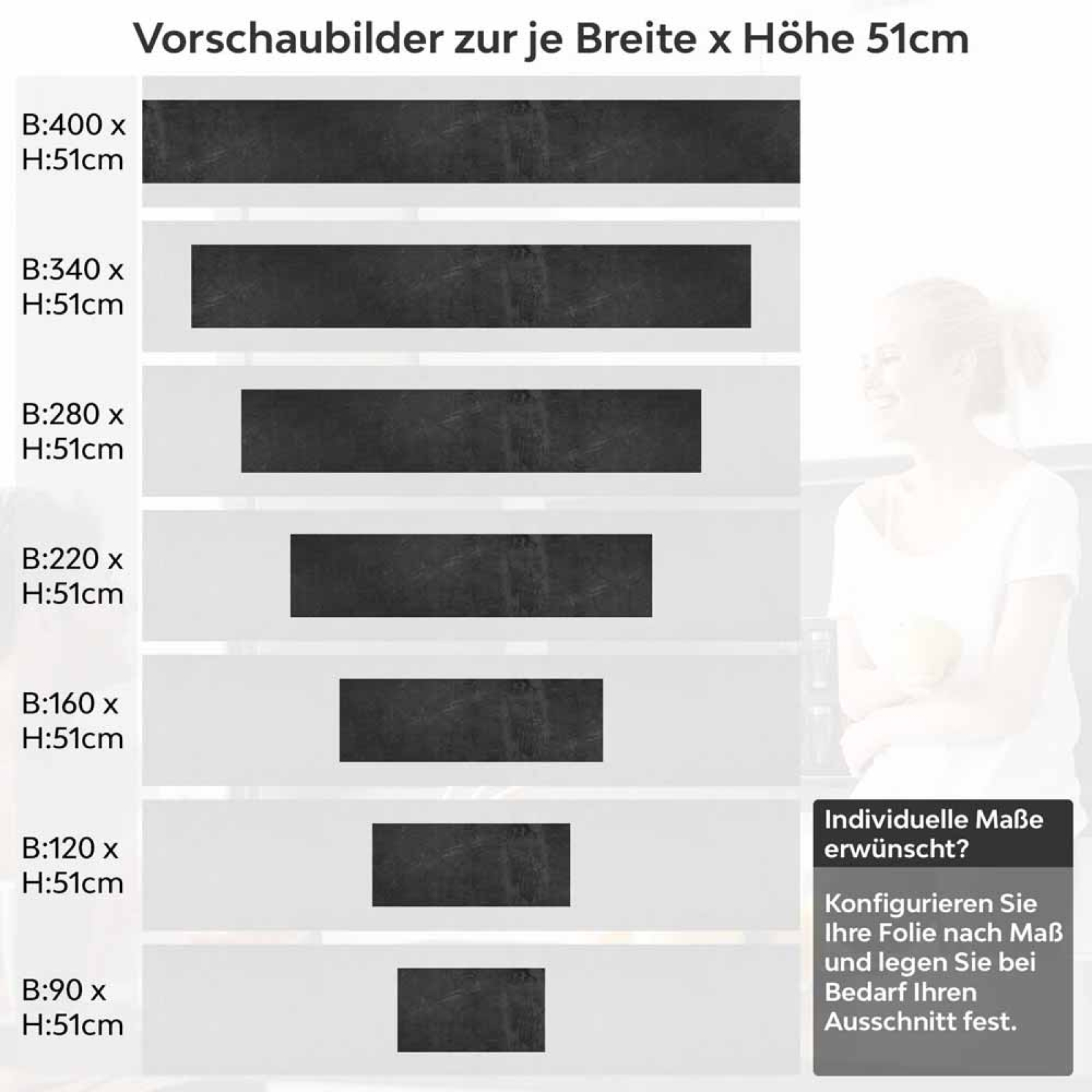 Küchenrückwand Folie Anthrazit Betonoptik - Luxus Küchendesigns Höhe 51cm