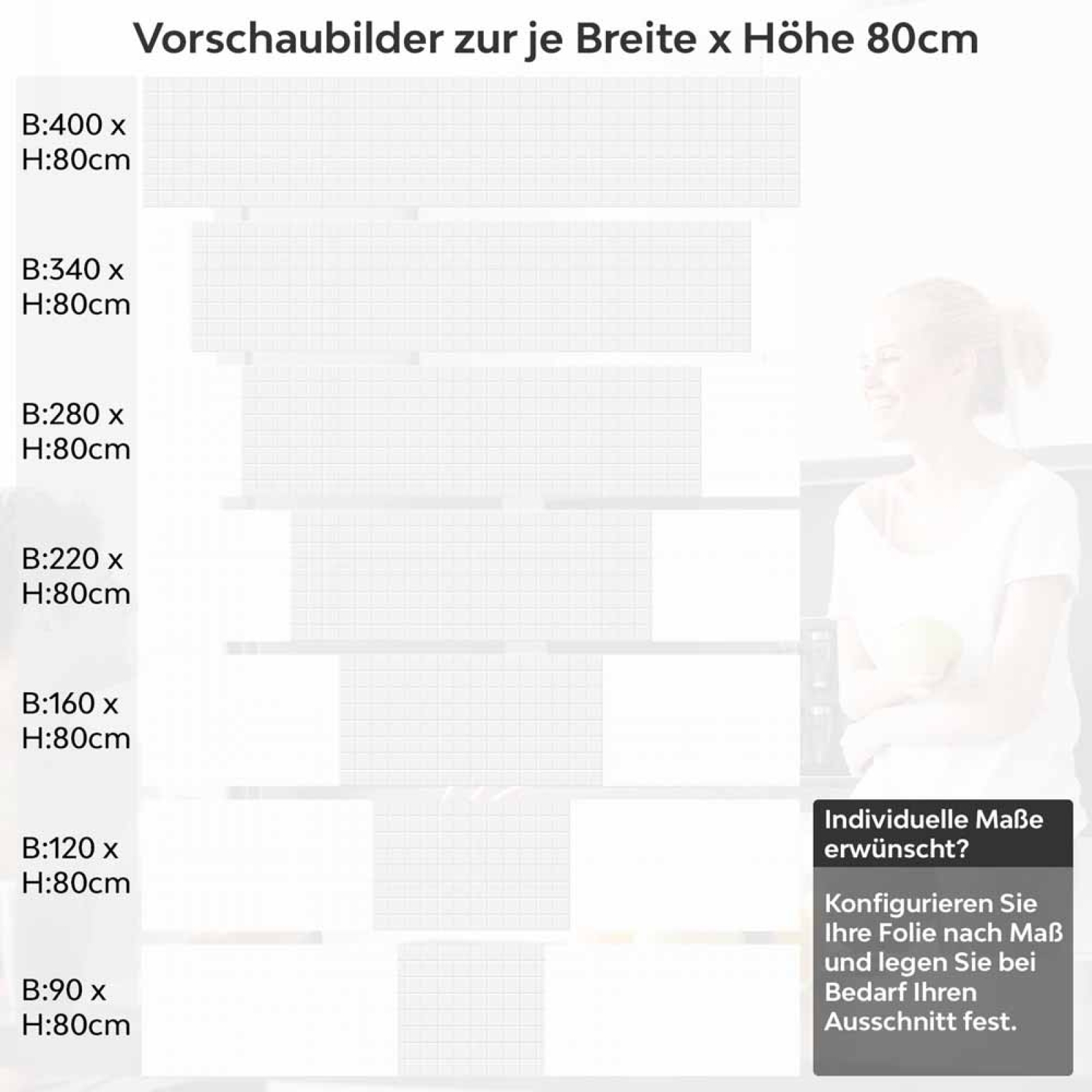 Küchenrückwand Folie Fliesenoptik - Perfekte Alternative zu echten Fliesen Höhe 80cm