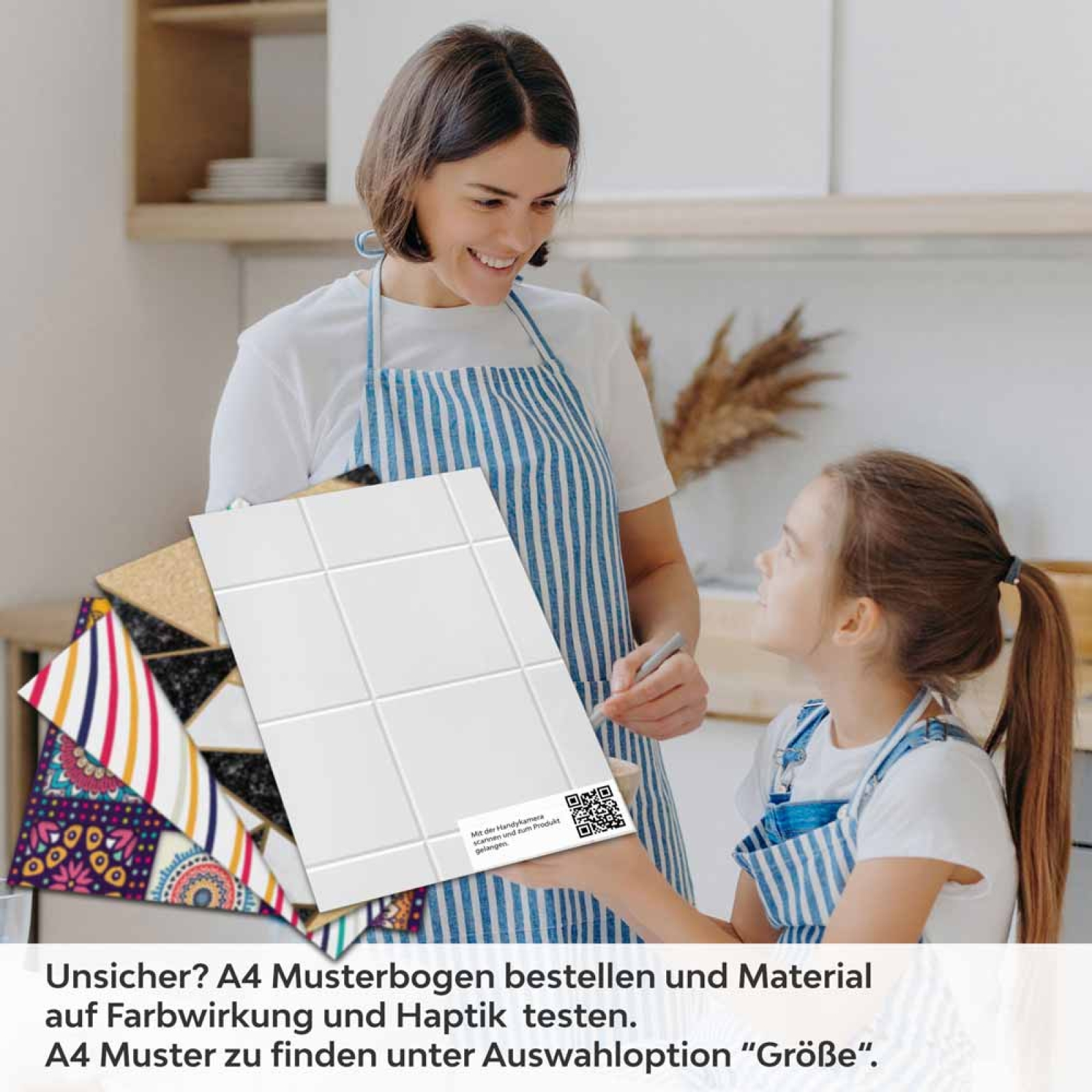 Küchenrückwand Folie Fliesen Kacheln A4 Muster