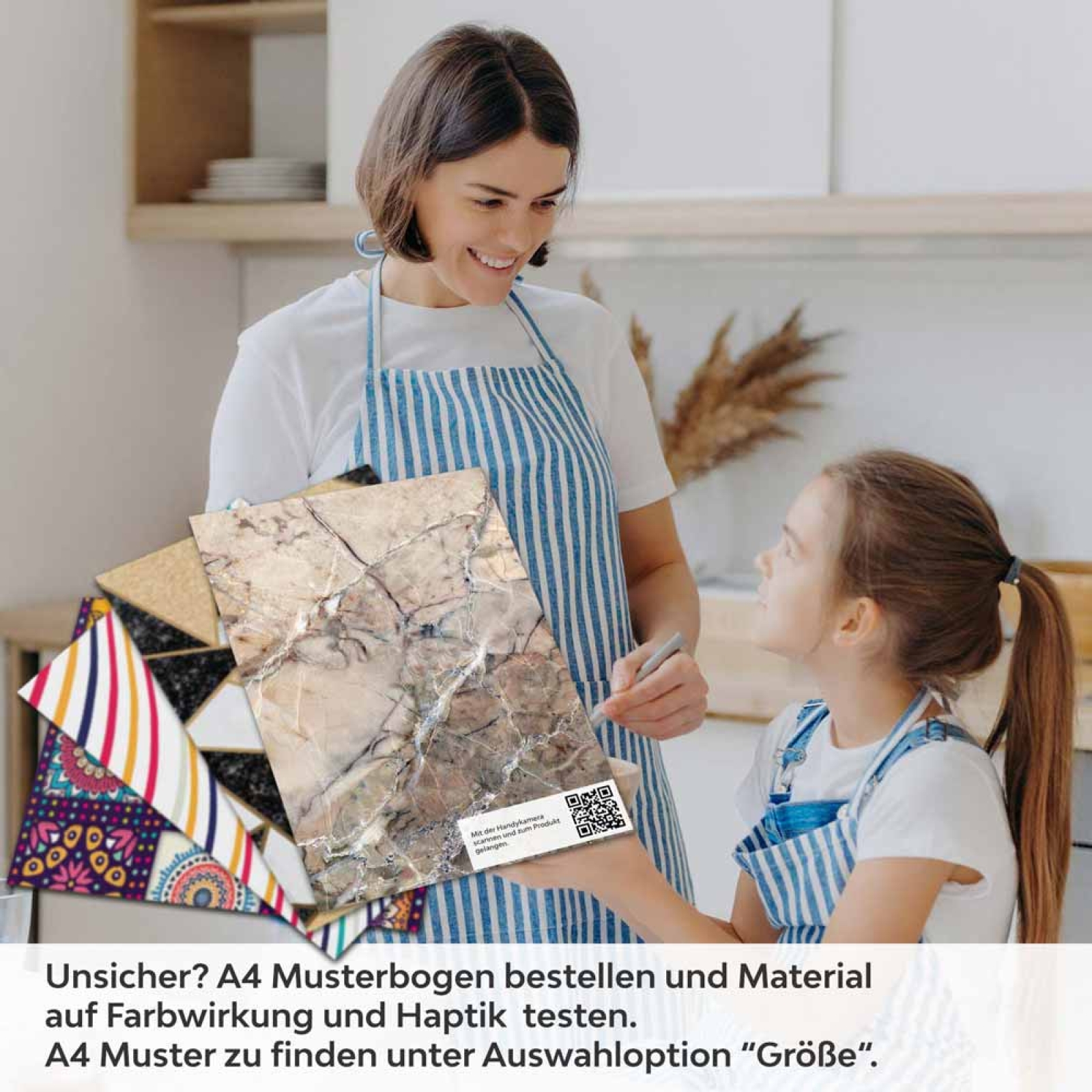 Küchenrückwand Folie Marmorstruktur in erdigen Tönen A4 Muster