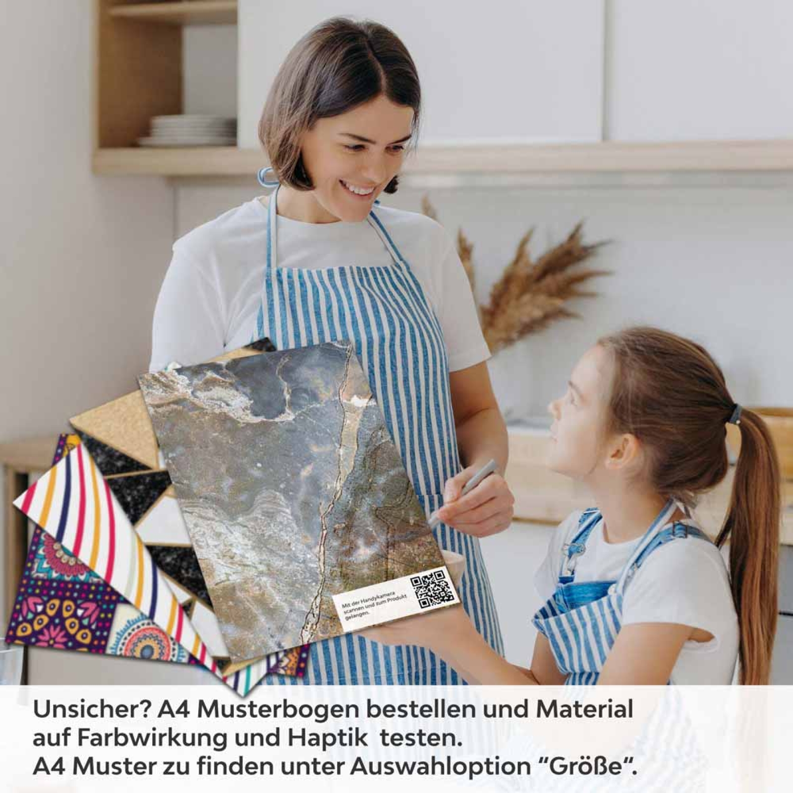Küchenrückwand Folie industrieller Marmor Look A4 Muster