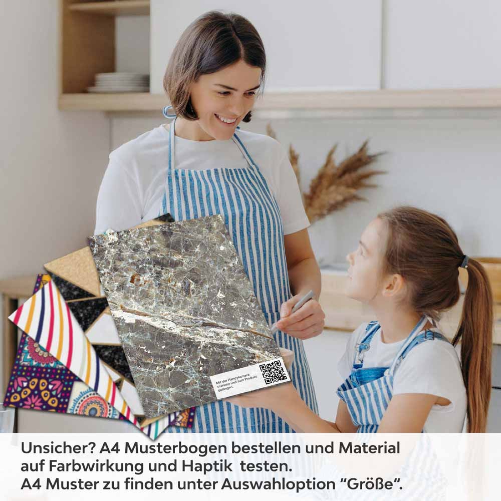 Küchenrückwand Folie brauner Naturstein-Marmor A4 Muster