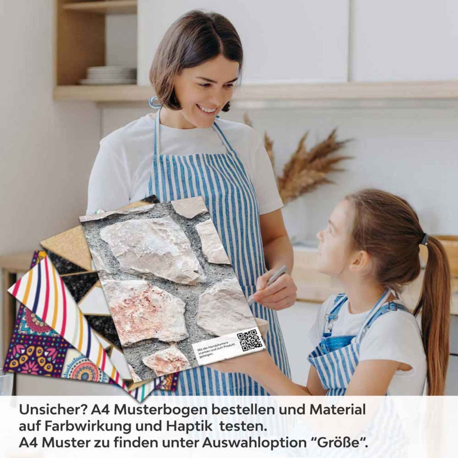 Küchenrückwand Folie rustikale Steinmauer A4 Muster