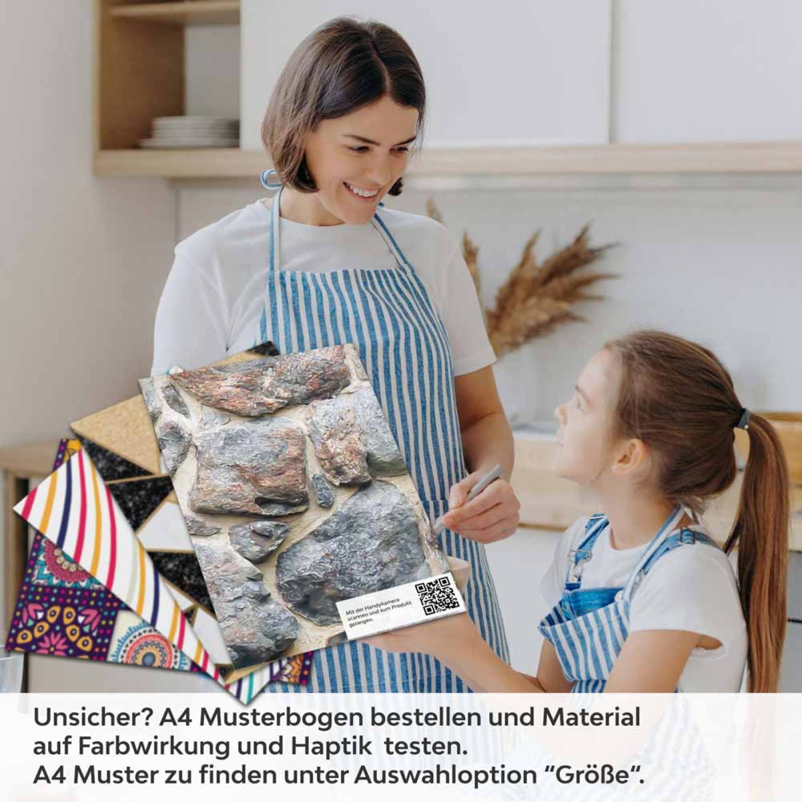 Küchenrückwand Folie Mauerwerkoptik - Charme in Landhausstill A4 Muster