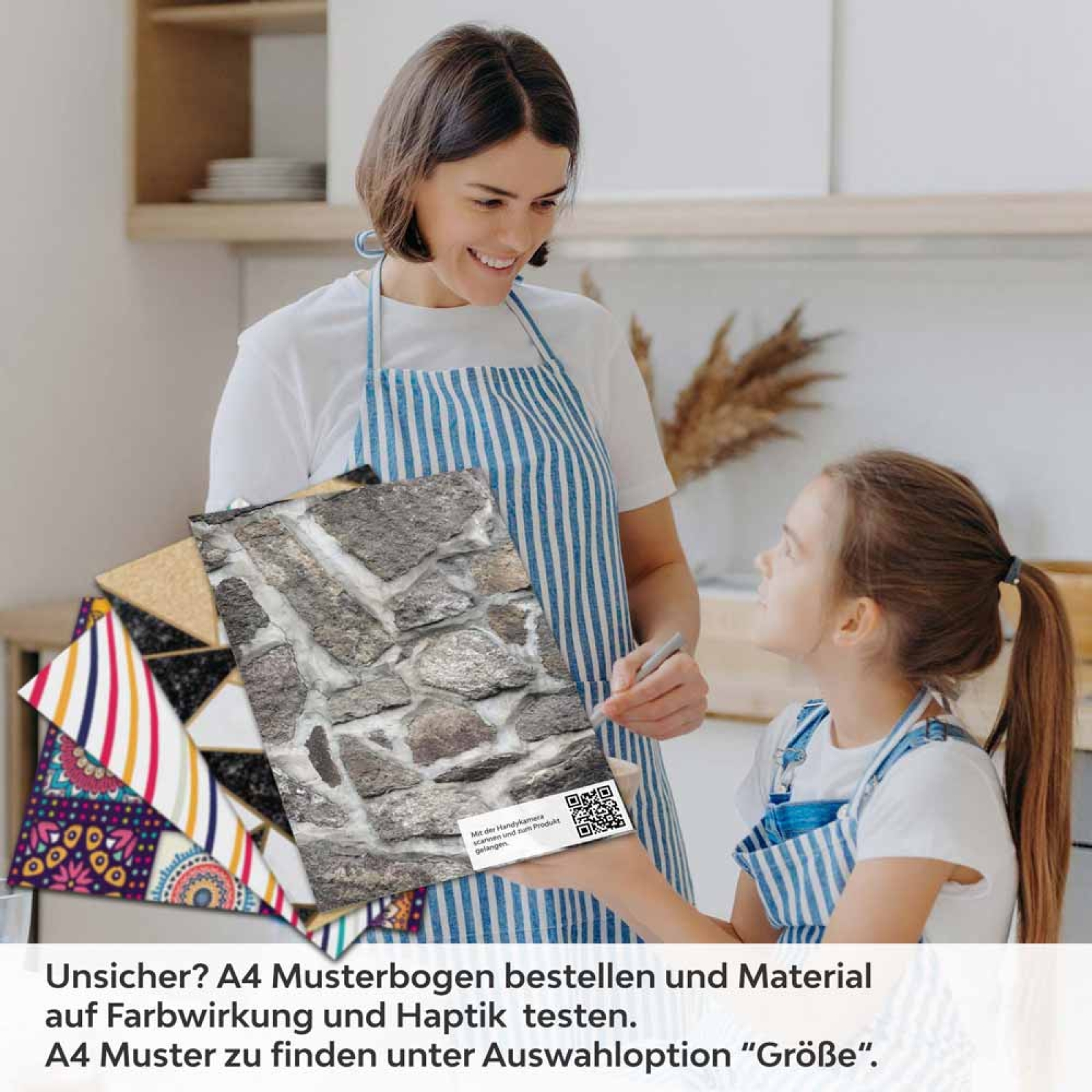Küchenrückwand Folie Mauerdesign - Perfekt für Landhausküchen A4 Muster