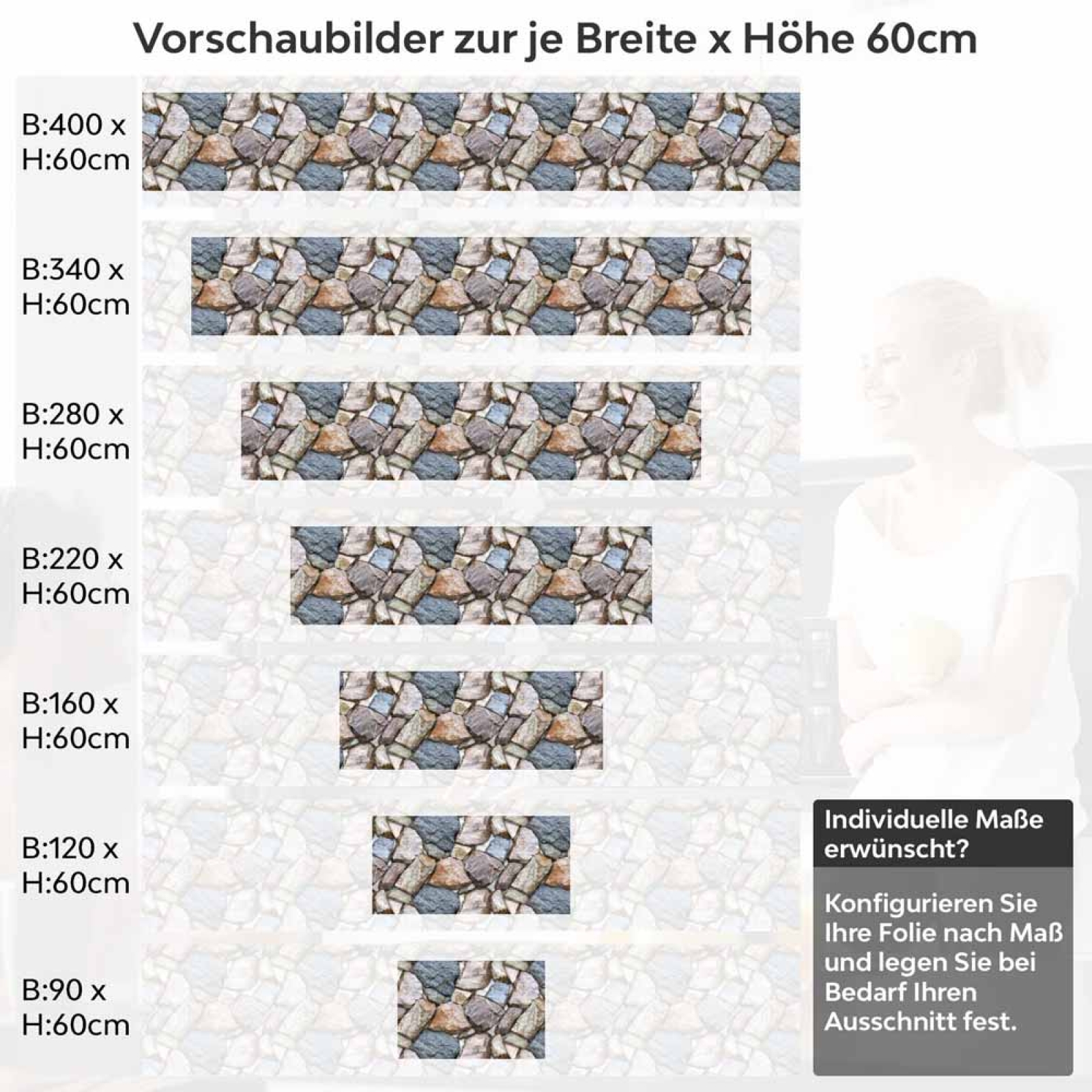 Küchenrückwand Folie Mediterranes Mauerwerk Höhe 60cm