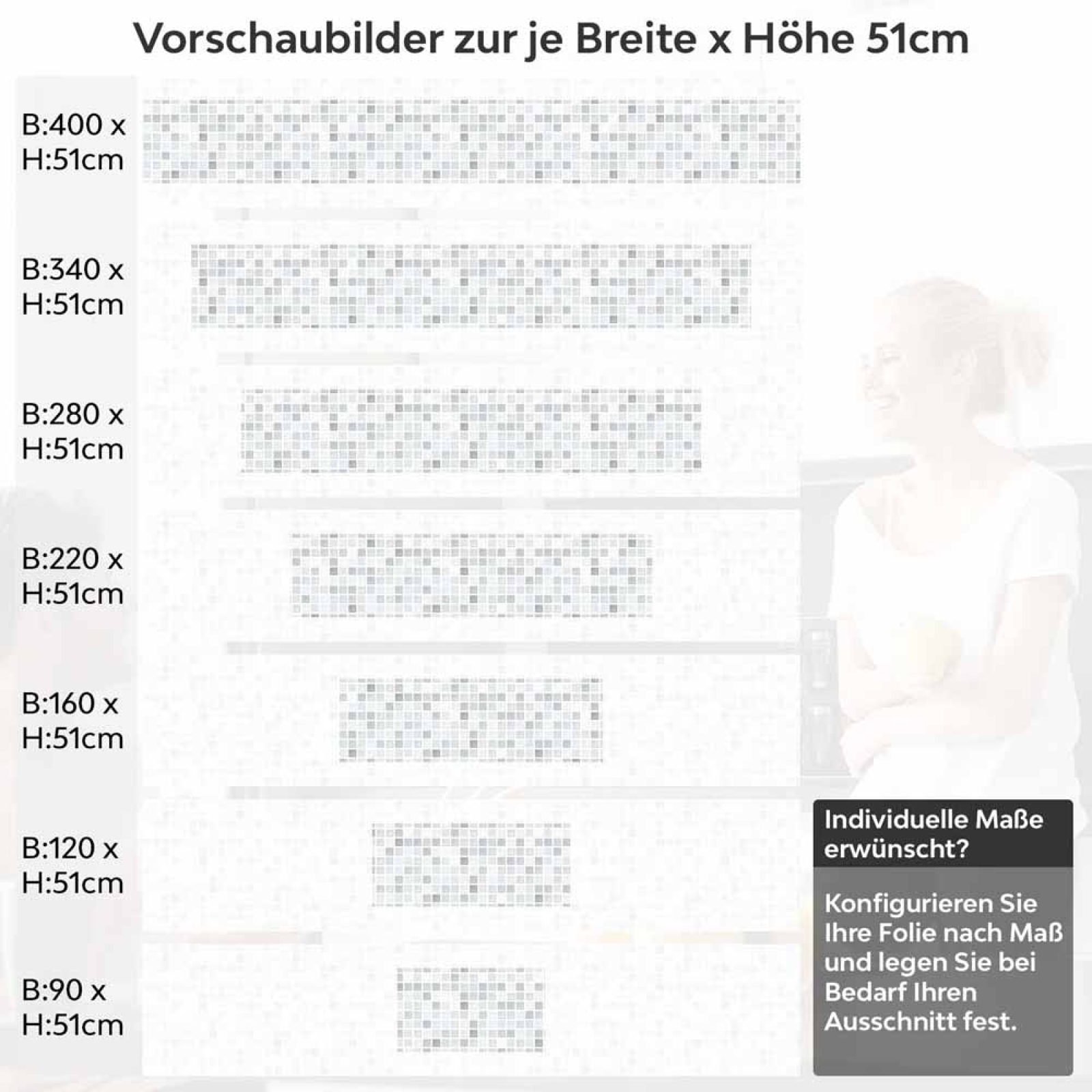Küchenrückwand Folie Minimalistische Mosaikfliesen Höhe 51cm