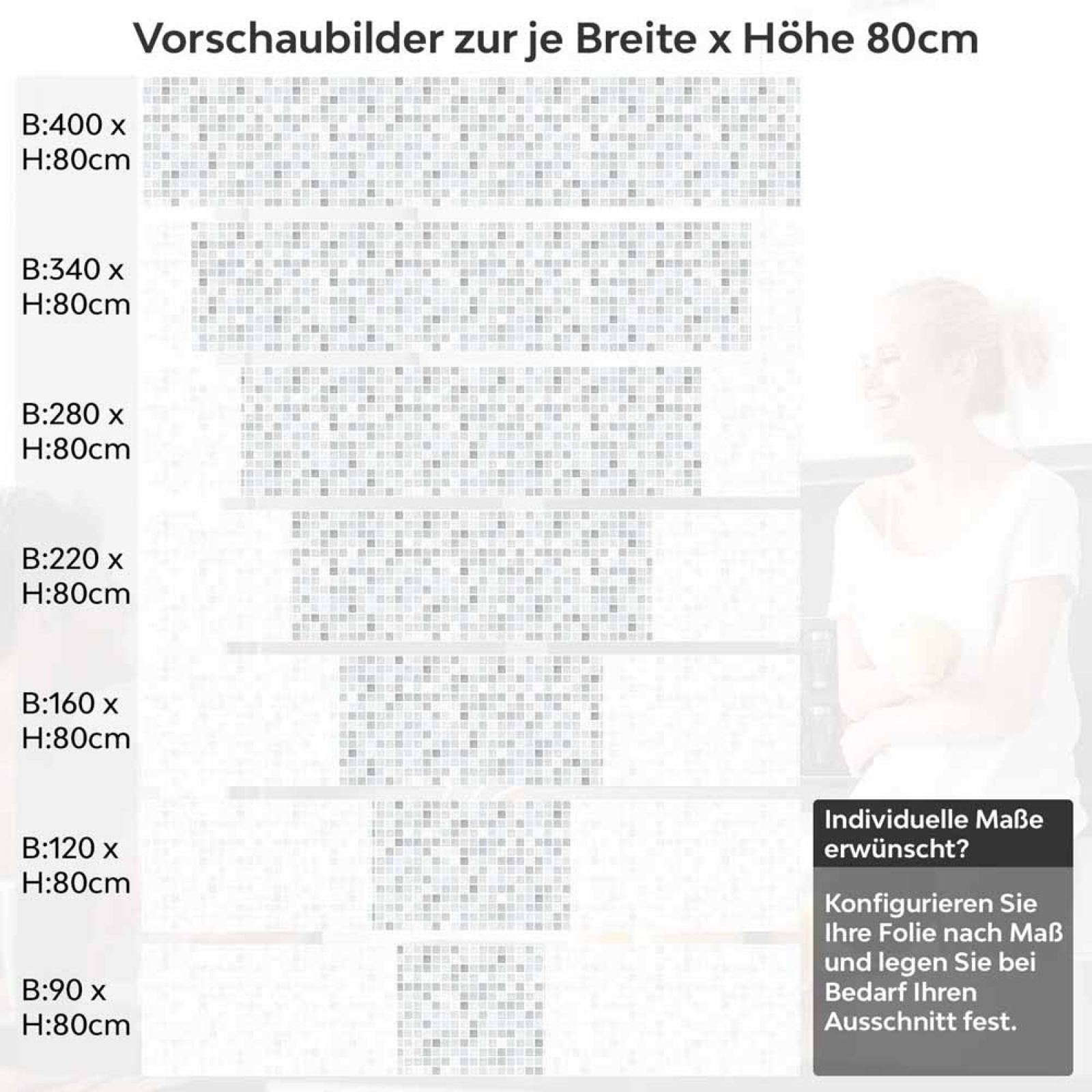 Küchenrückwand Folie Minimalistische Mosaikfliesen Höhe 80cm