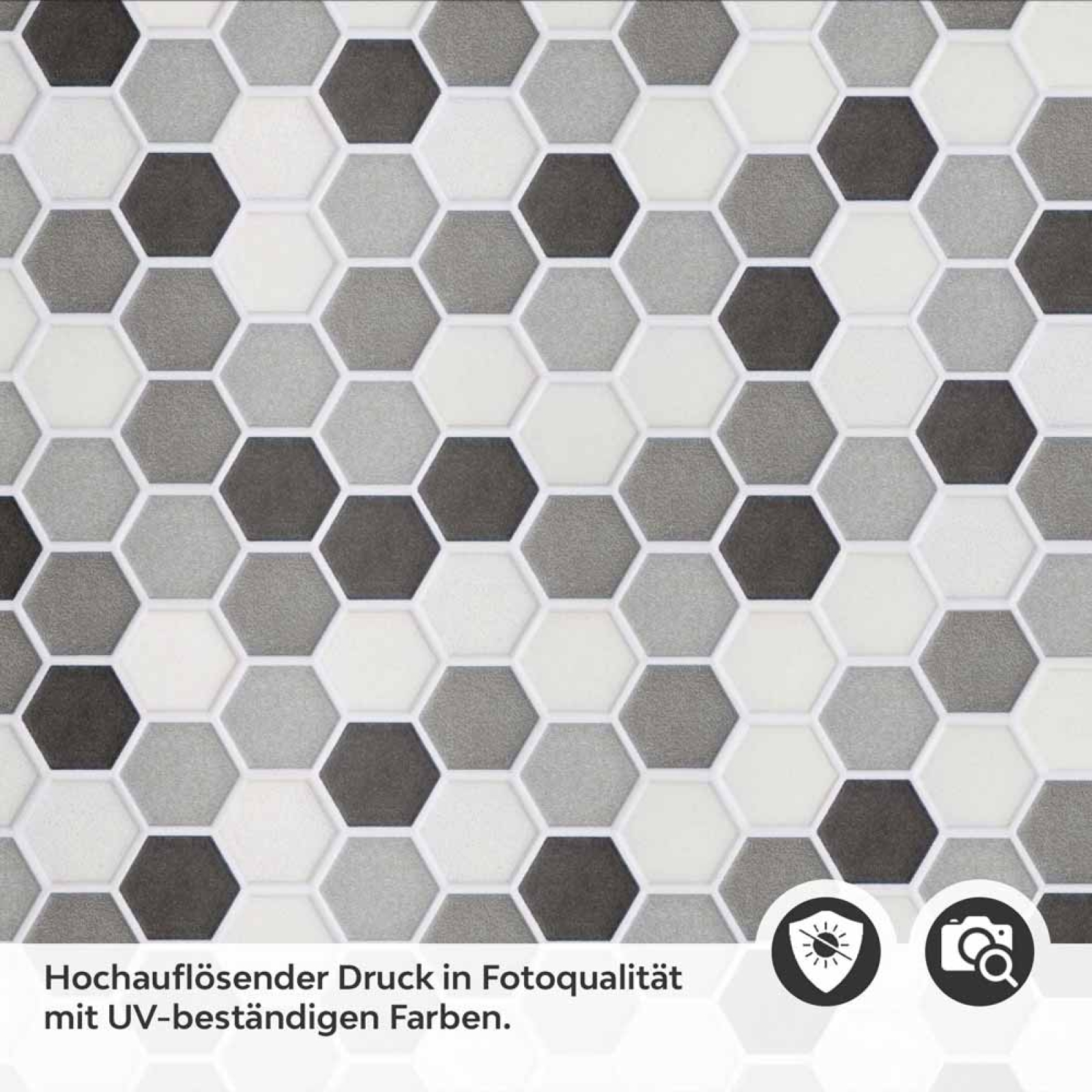 Küchenrückwand Folie Mosaikoptik Hexagon Detailbild 2