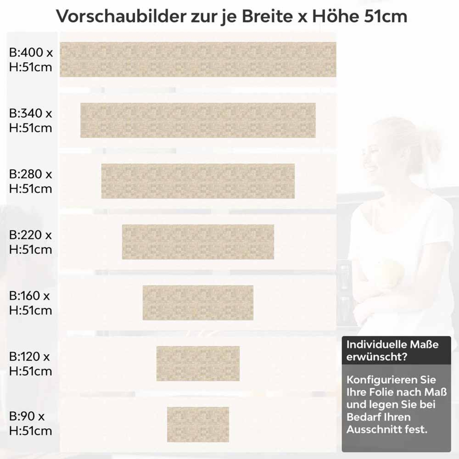 Küchenrückwand Folie Beige Mosaikoptik Höhe 51cm