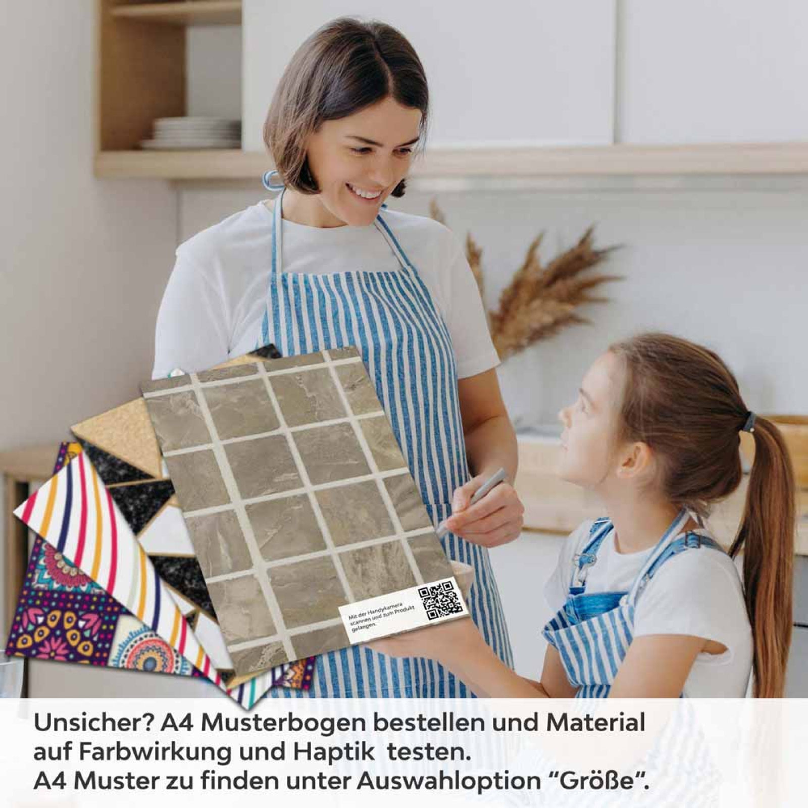 Küchenrückwand Folie Mosaikoptik Naturstein A4 Muster