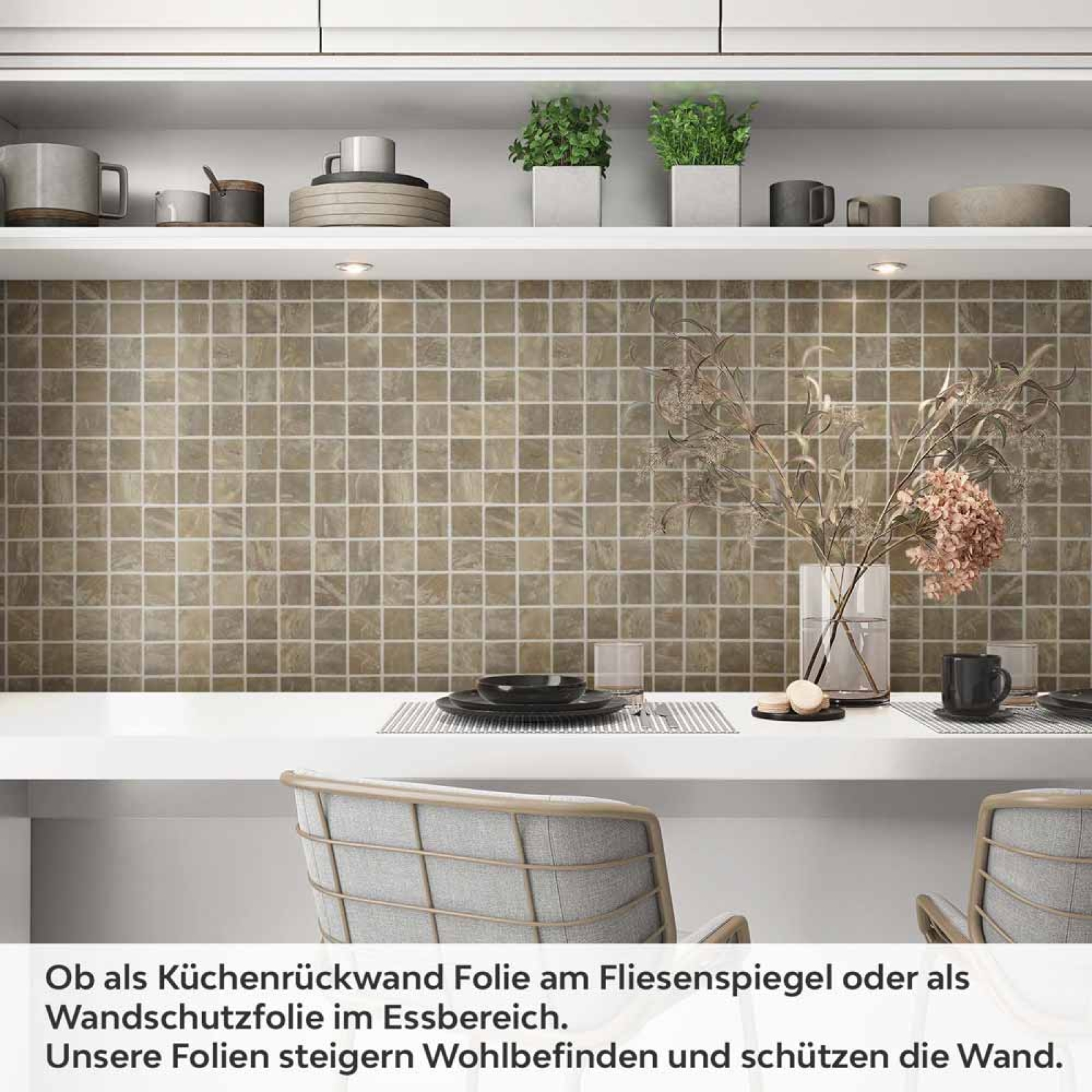 Küchenrückwand Folie Mosaikoptik Naturstein Artikelbild 1