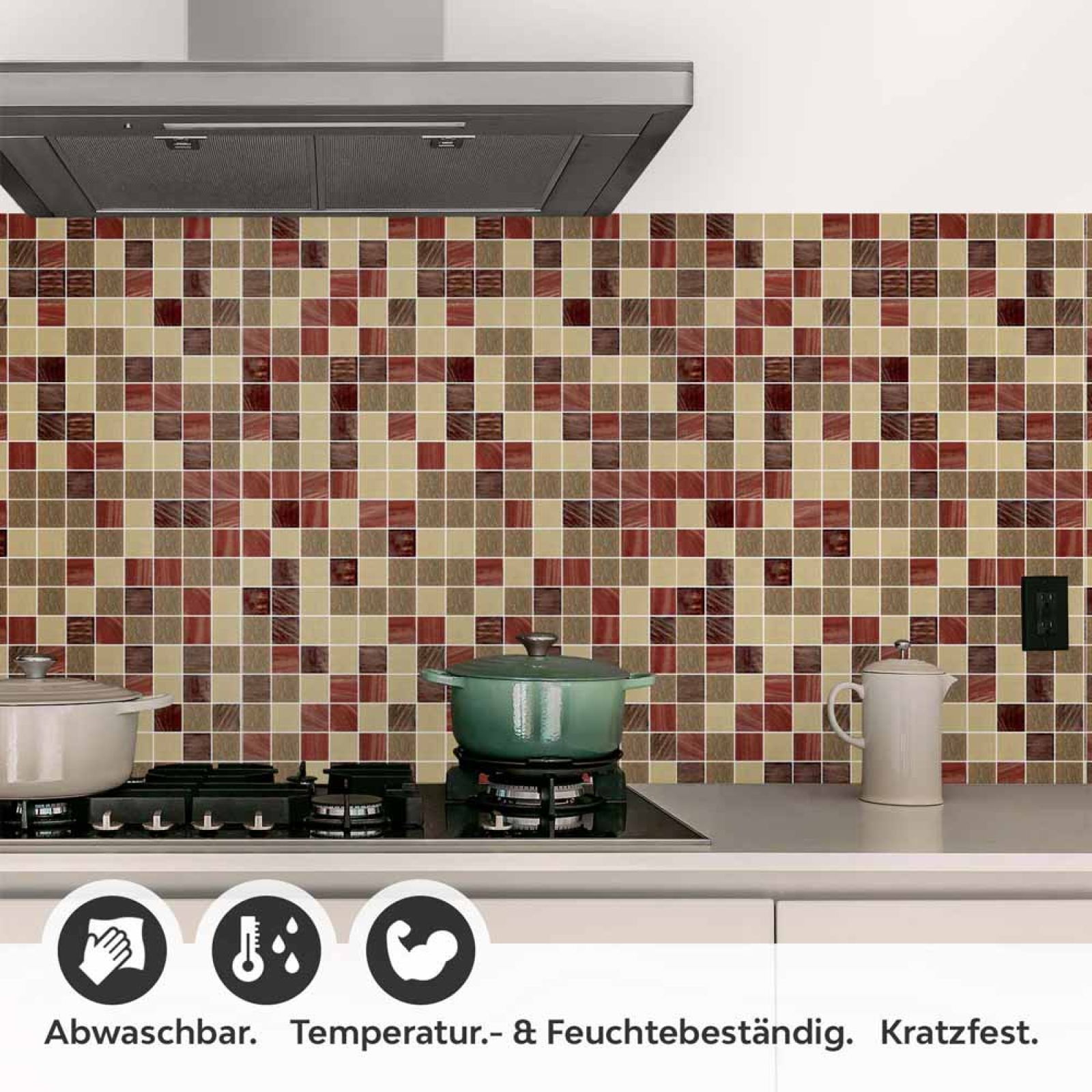 Küchenrückwand Folie Lebendiges Mosaikdesign Detailbild 1