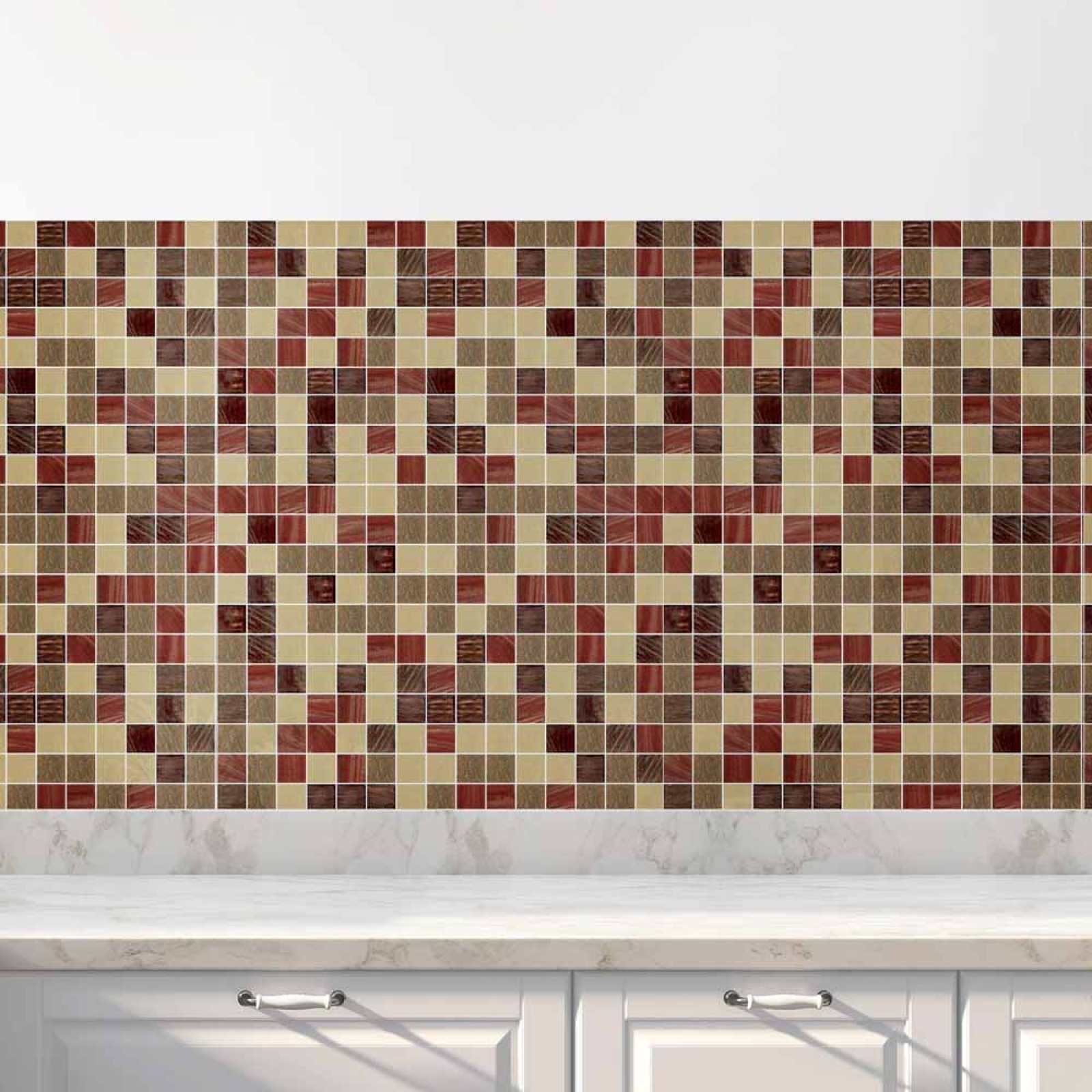 Küchenrückwand Folie Lebendiges Mosaikdesign Hauptbild 1