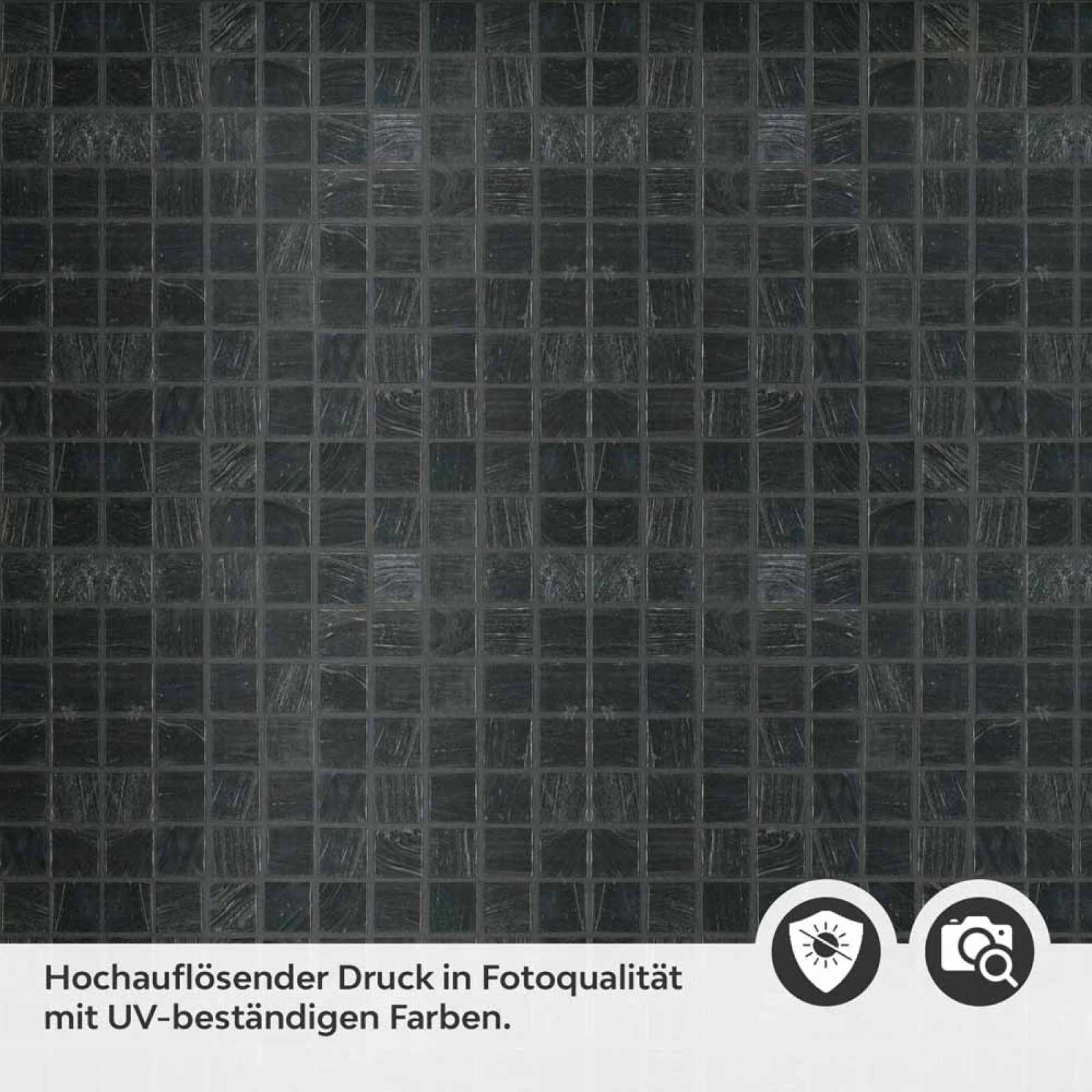 Küchenrückwand Folie Dunkles Fliesenmosaik Detailbild 2