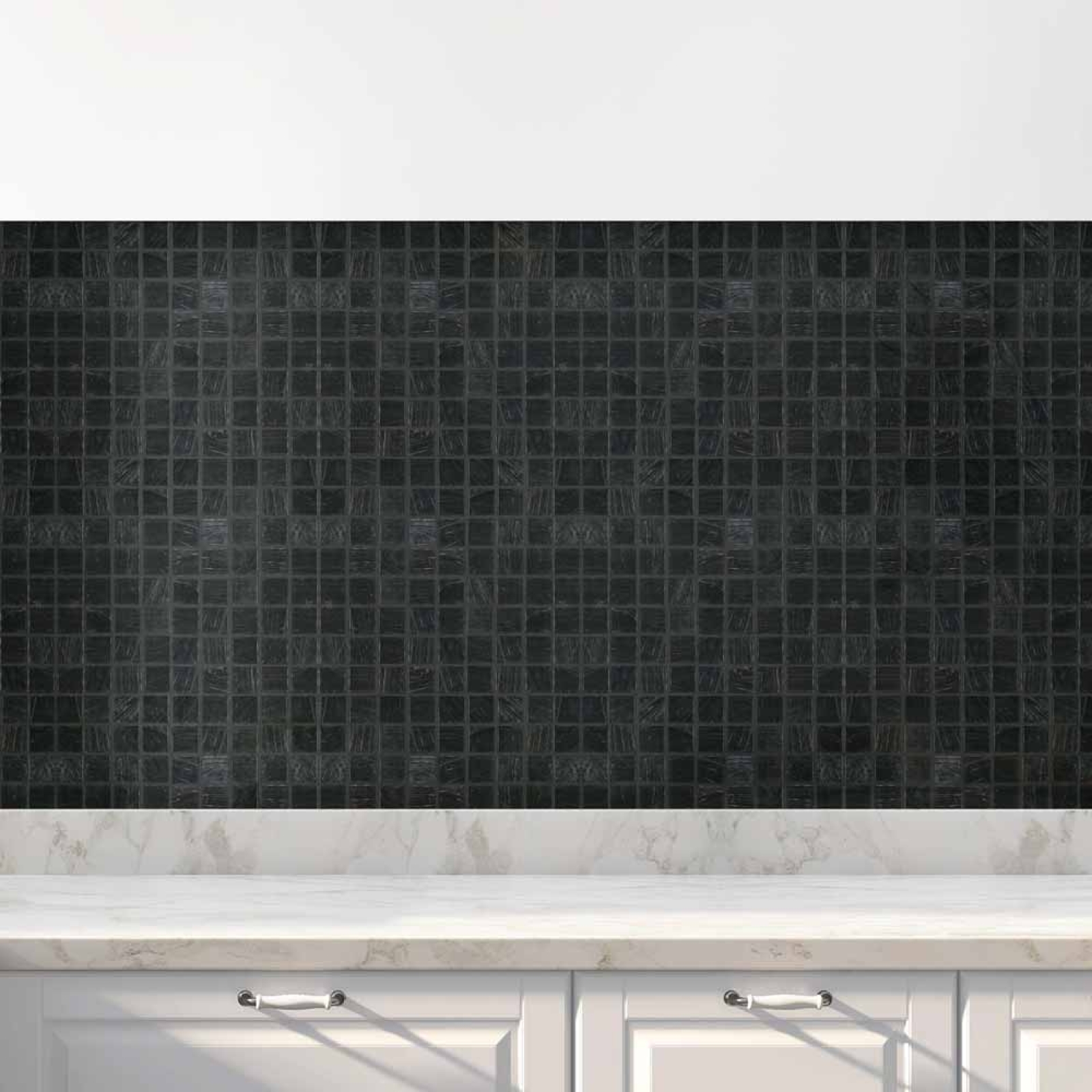 Küchenrückwand Folie Dunkles Fliesenmosaik Hauptbild 1