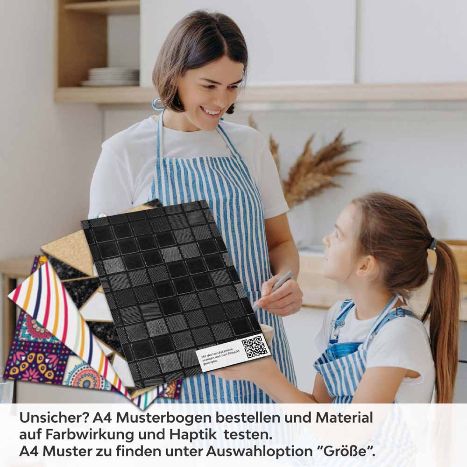 Küchenrückwand Folie Mosaik Schwarz - Dunkler Luxus A4 Muster