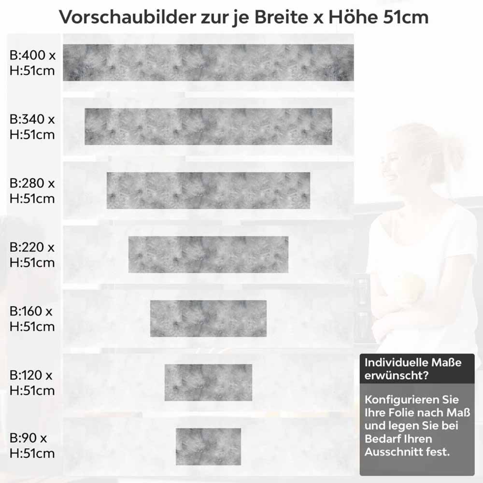 Küchenrückwand Folie raue Putzoptik - Urbane Wandgestaltung Höhe 51cm