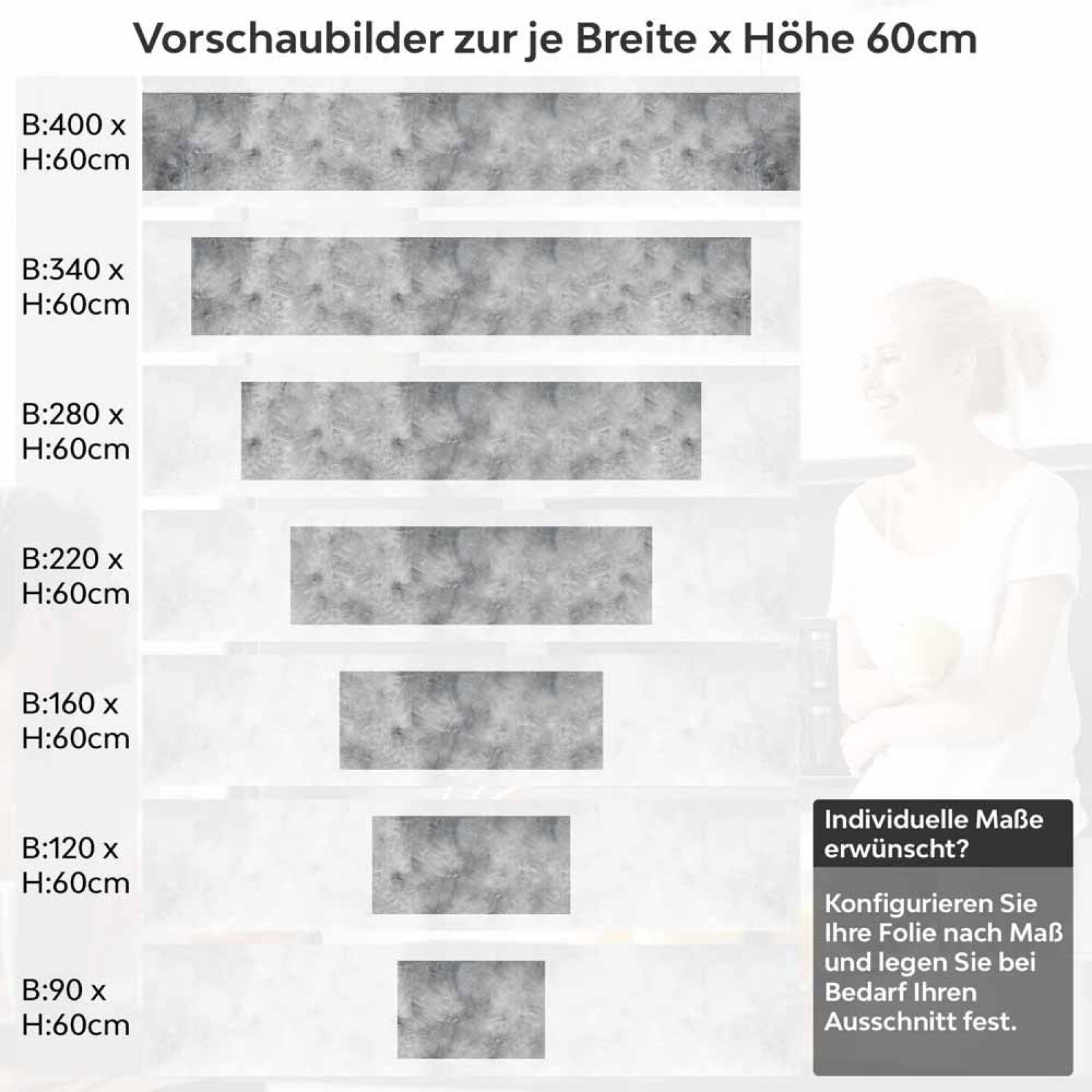 Küchenrückwand Folie raue Putzoptik - Urbane Wandgestaltung Höhe 60cm