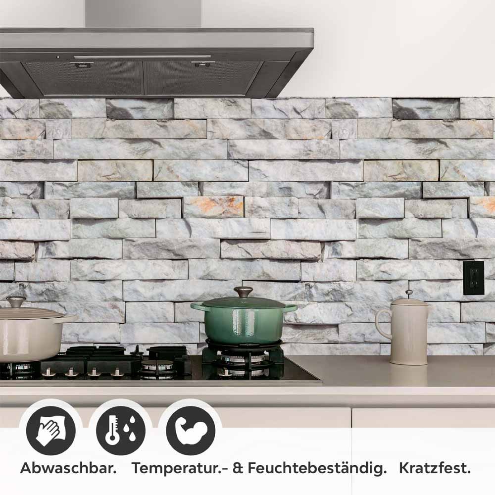 Küchenrückwand Folie Schieferstein Look - Mit lebhaften Akzenten Detailbild 1