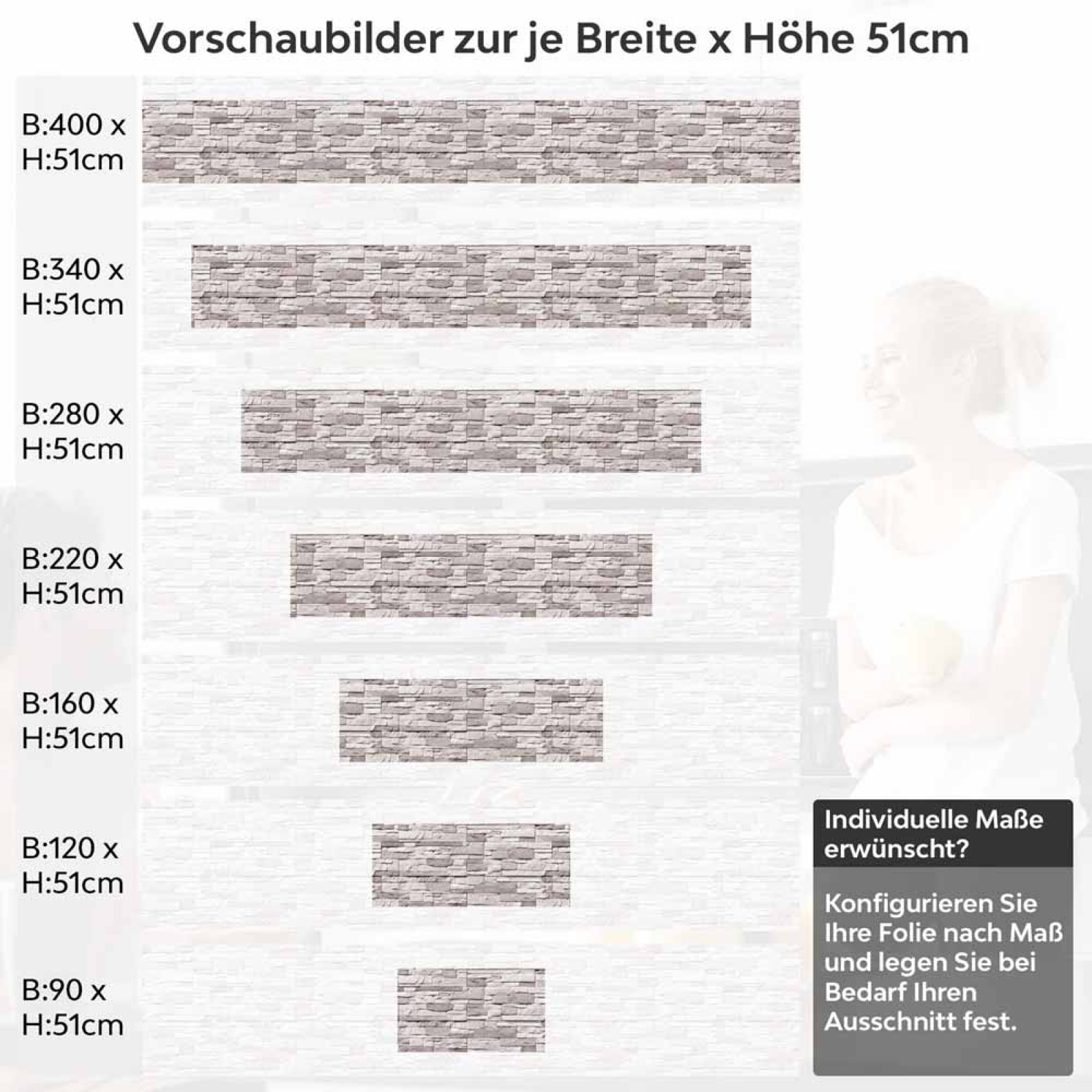 Küchenrückwand Folie Schieferstein Hellbeige Höhe 51cm