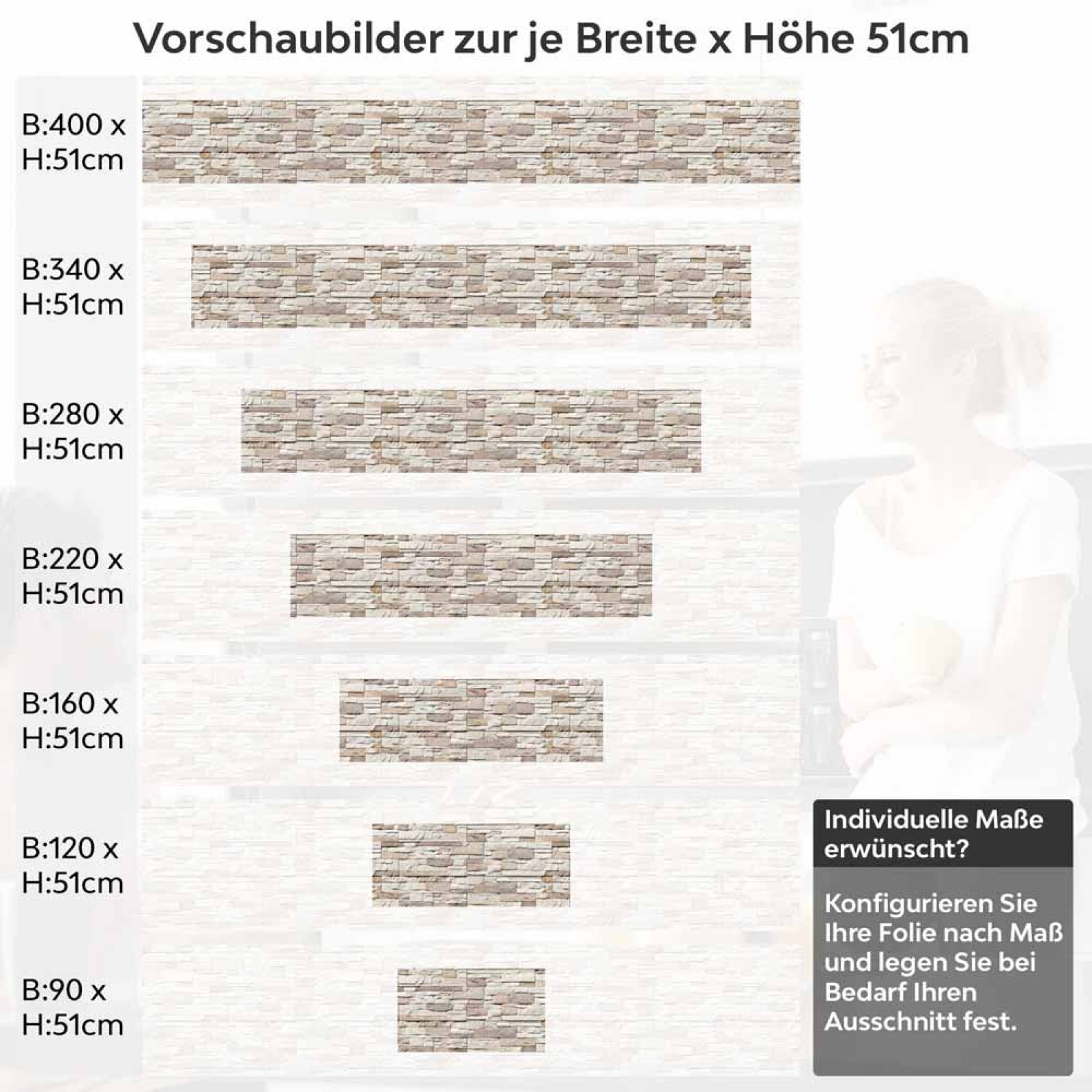Küchenrückwand Folie Schieferstein Cremebeige Höhe 51cm