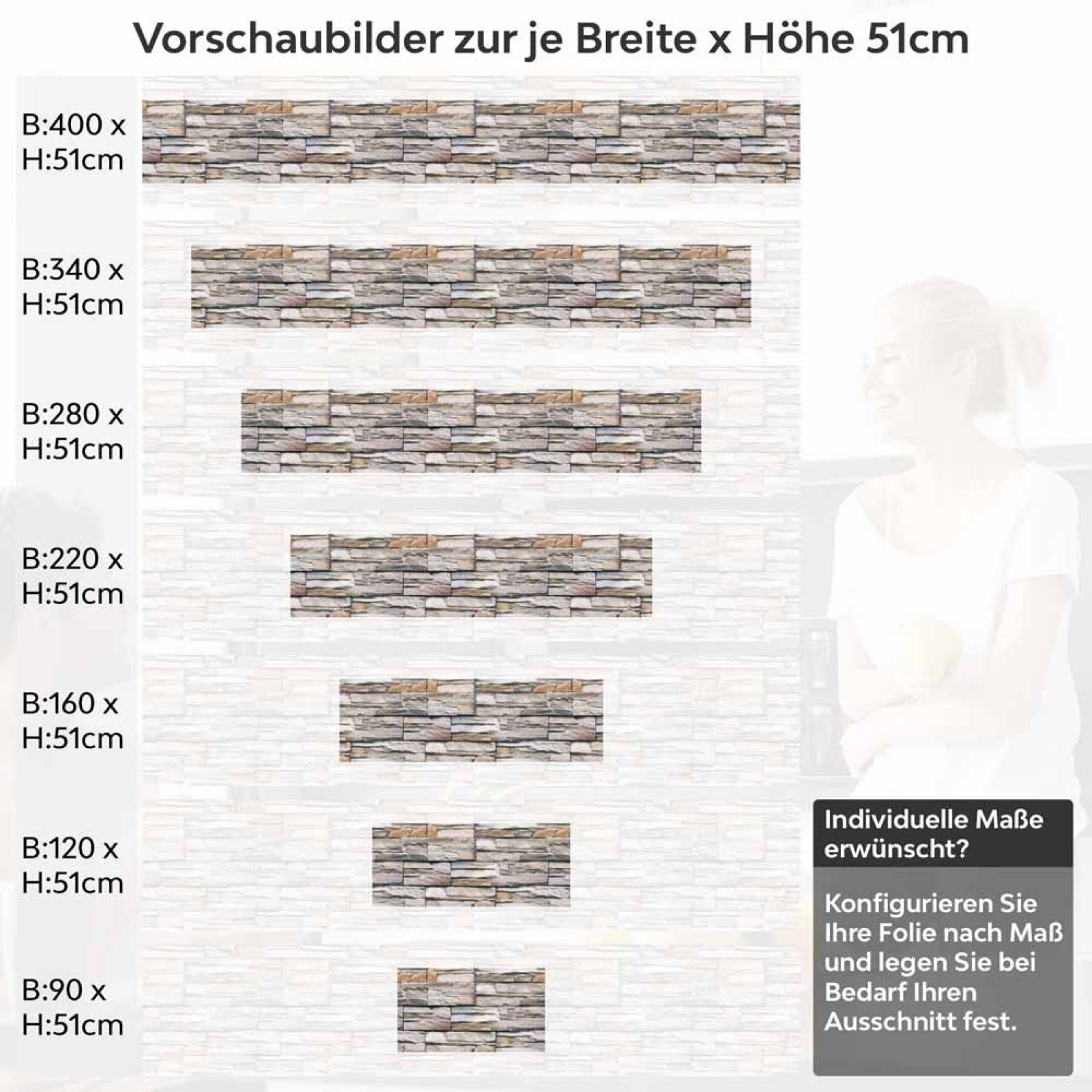Küchenrückwand Folie Rustikale Schieferstein Optik Höhe 51cm