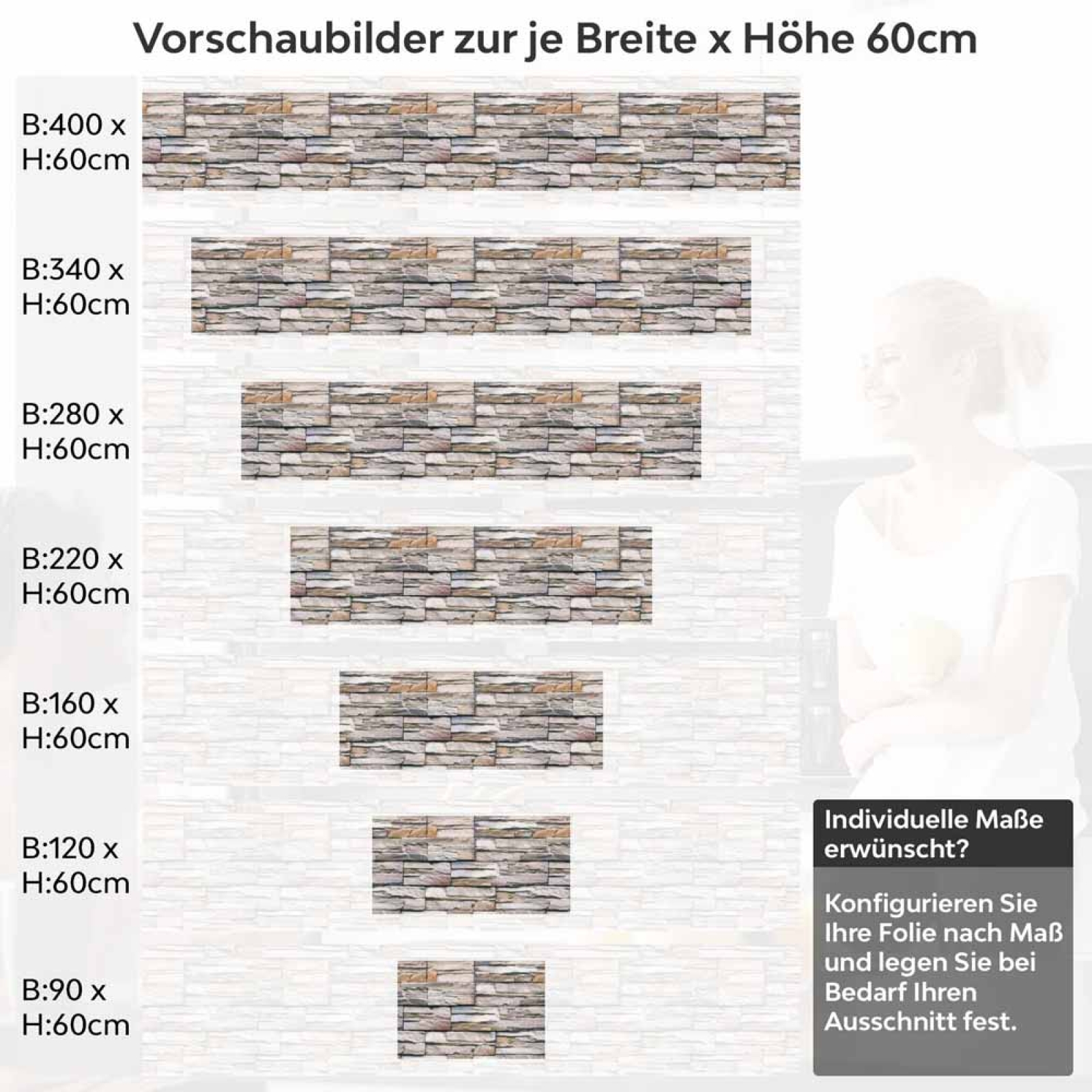 Küchenrückwand Folie Rustikale Schieferstein Optik Höhe 60cm