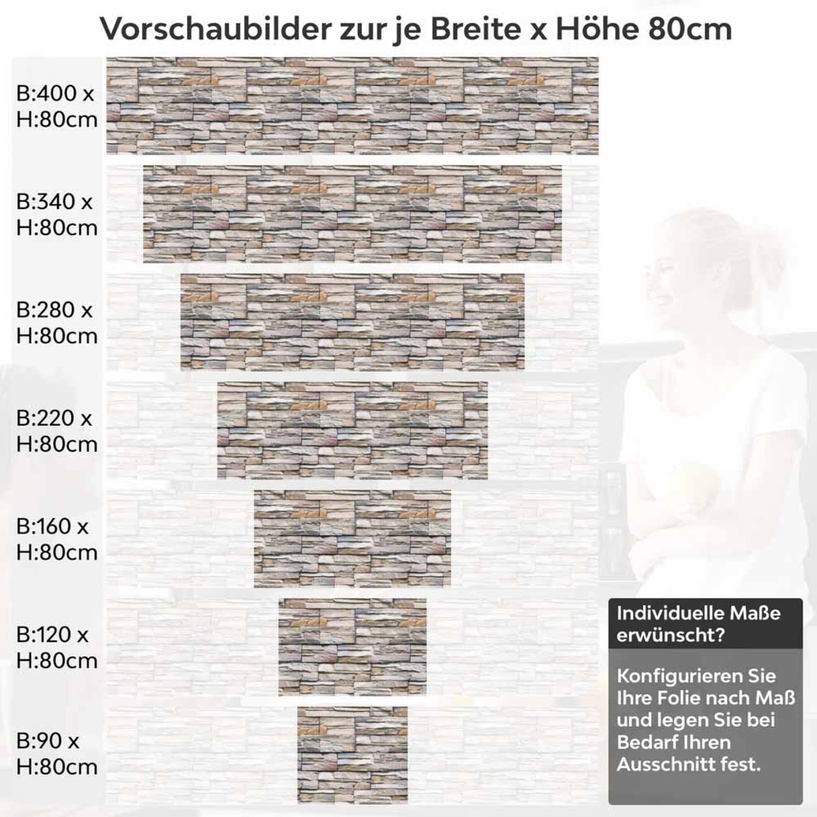 Küchenrückwand Folie Rustikale Schieferstein Optik Höhe 80cm