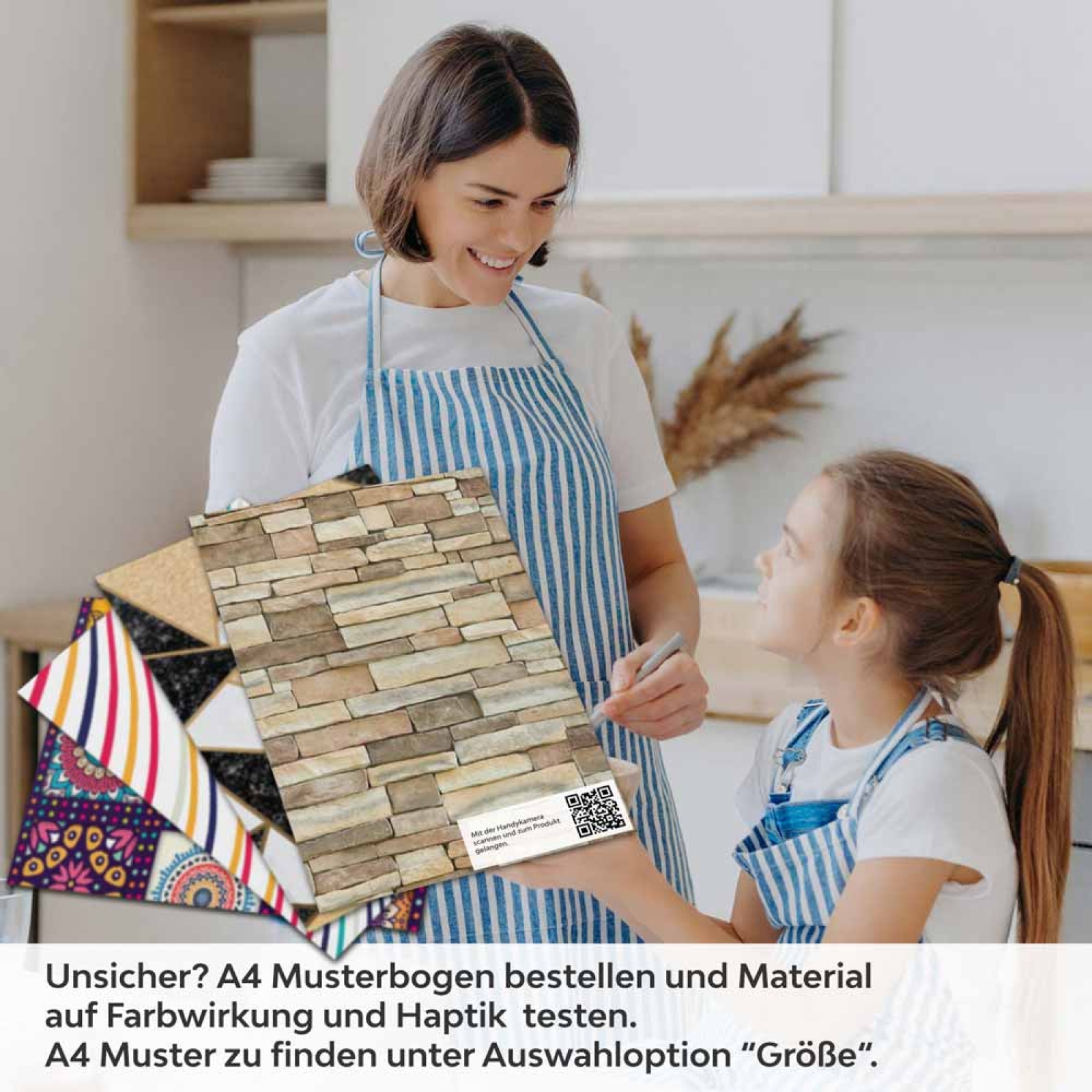 Küchenrückwand Folie Schieferstein in Erdtöne A4 Muster