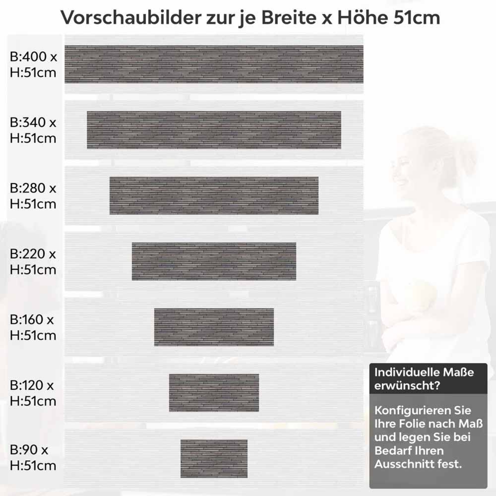 Küchenrückwand Folie Horizontale Schiefersteine Höhe 51cm