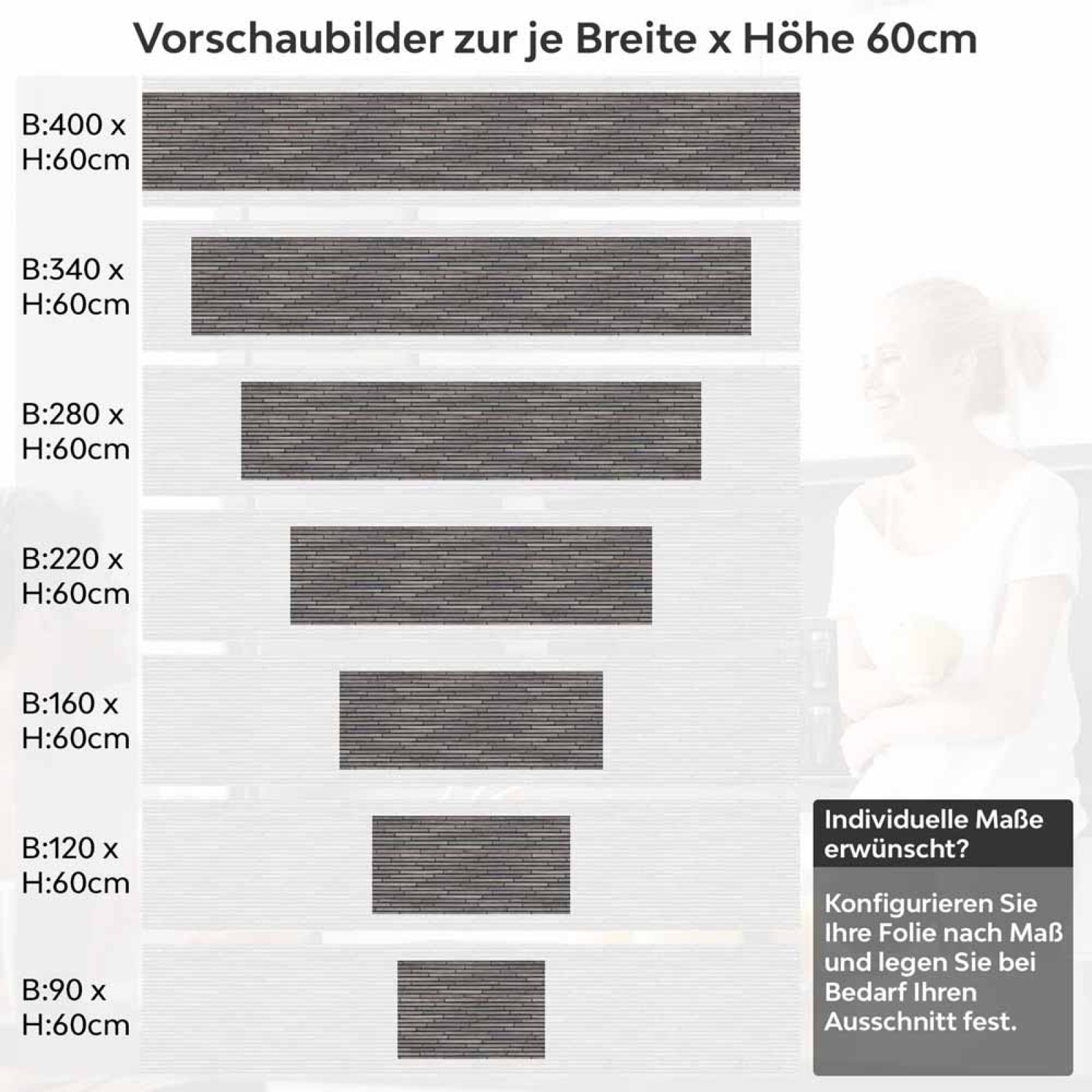 Küchenrückwand Folie Horizontale Schiefersteine Höhe 60cm