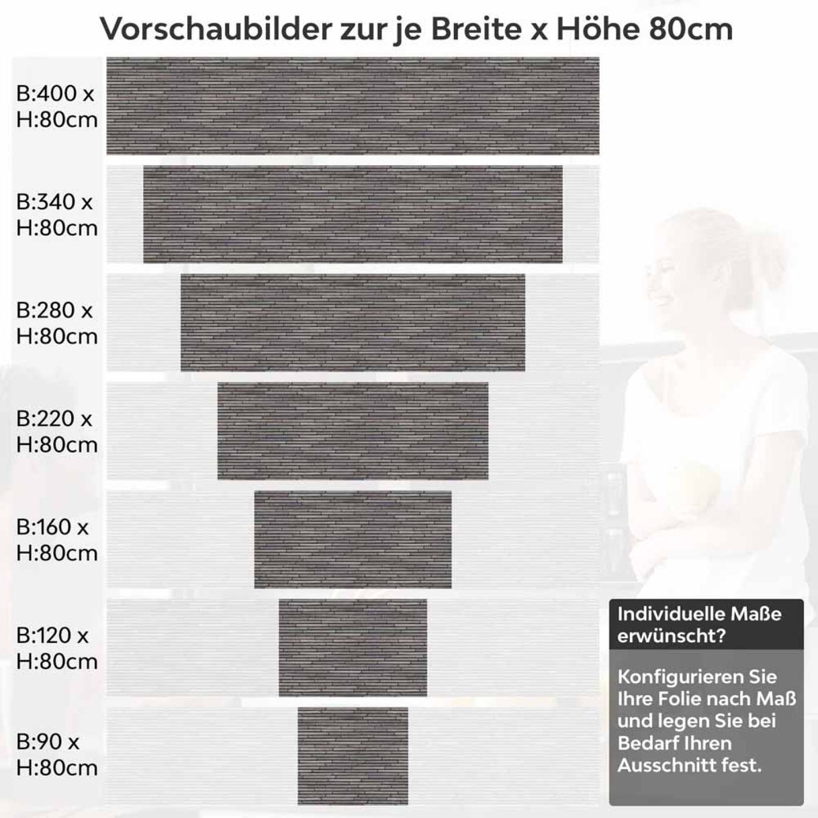 Küchenrückwand Folie Horizontale Schiefersteine Höhe 80cm