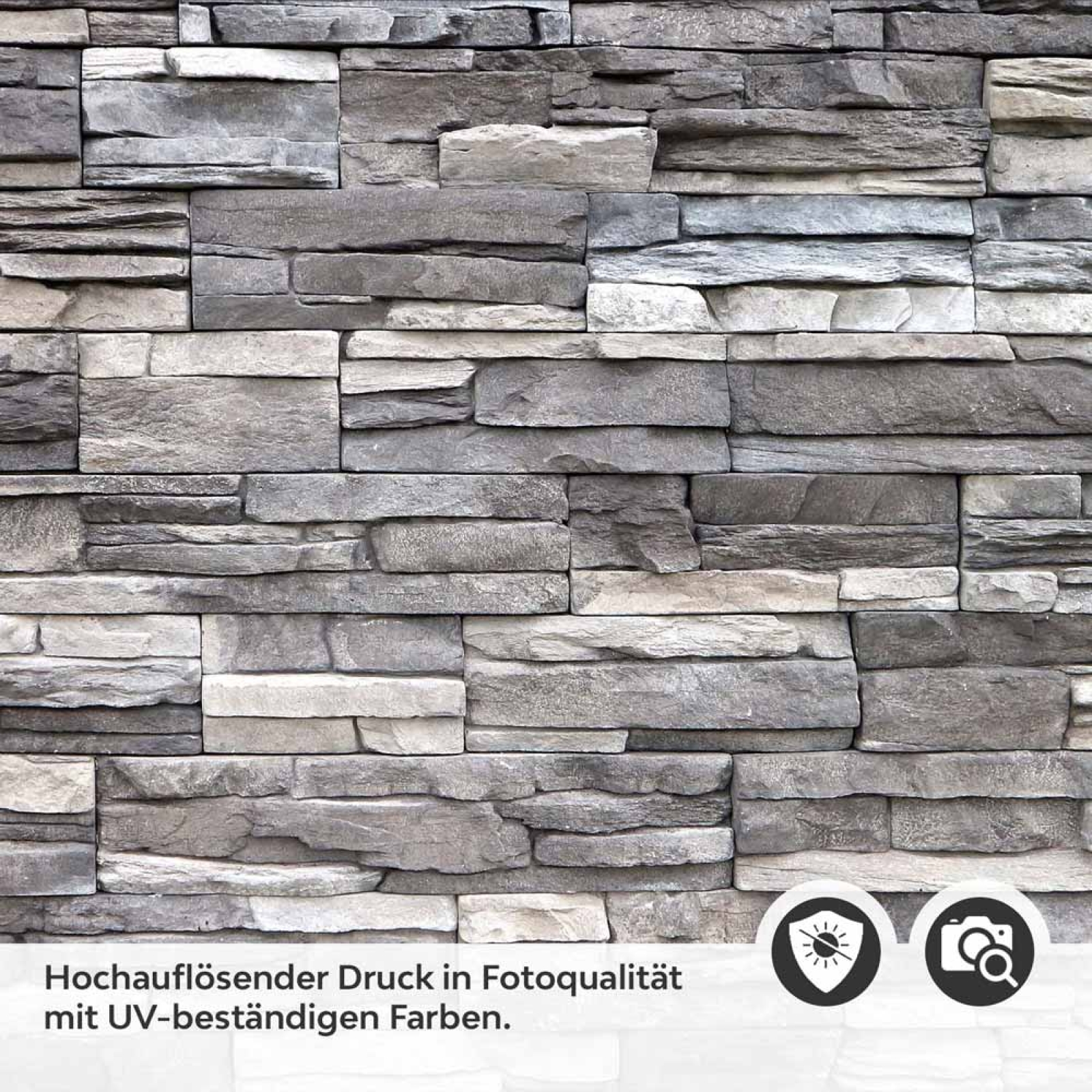Küchenrückwand Folie Wandsteinoptik - Naturgetreue Schiefer in edlen Grautönen Detailbild 2