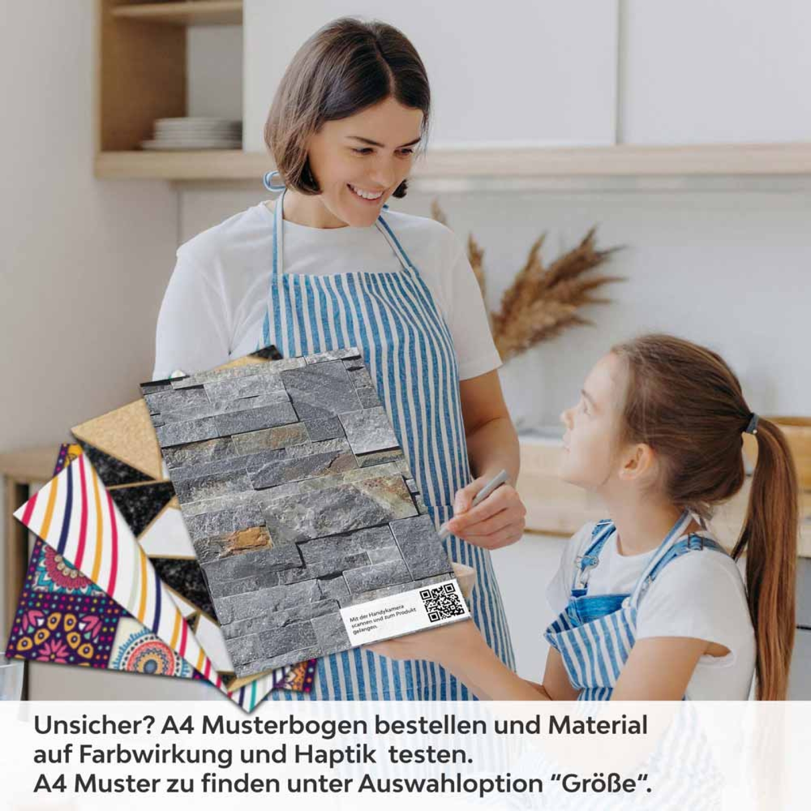Küchenrückwand Folie Schieferplatten - Optik in Natursteinflair A4 Muster