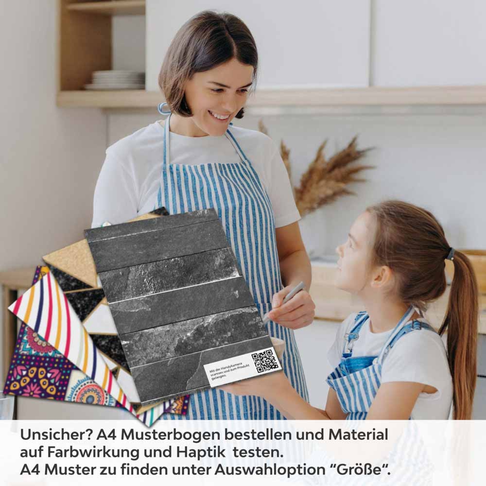 Küchenrückwand Folie Dunkle Schieferstein-Optik für elegante Küchen A4 Muster