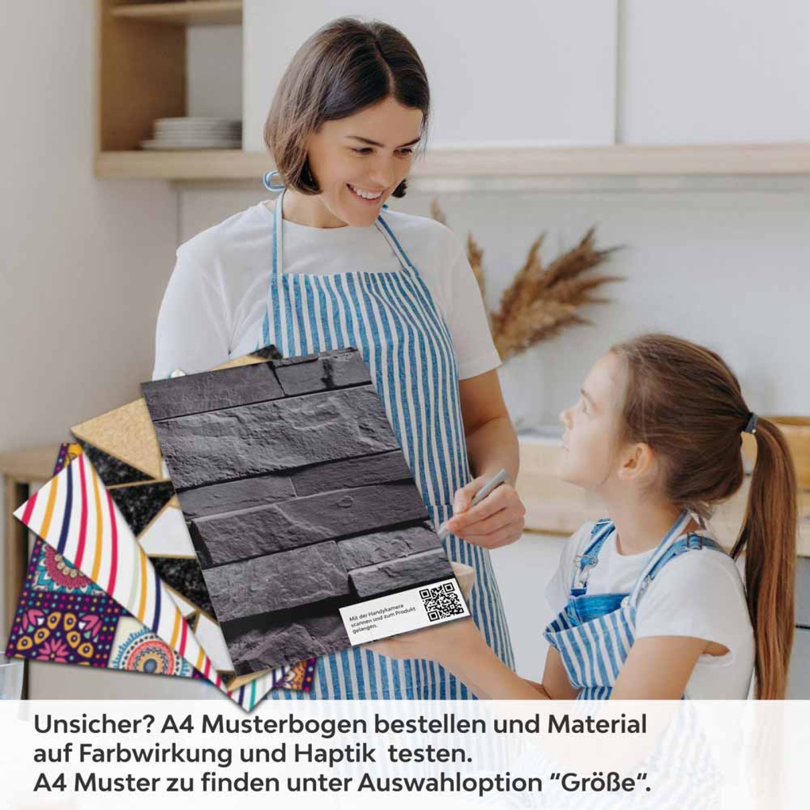 Küchenrückwand Folie Anthrazit-Schiefer - Premium-Look für moderne Küchen A4 Muster