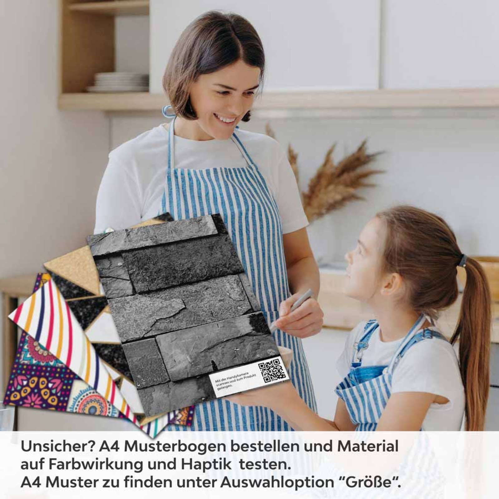 Küchenrückwand Folie Schieferoptik Schwarz - Eleganz für Ihre Küche A4 Muster