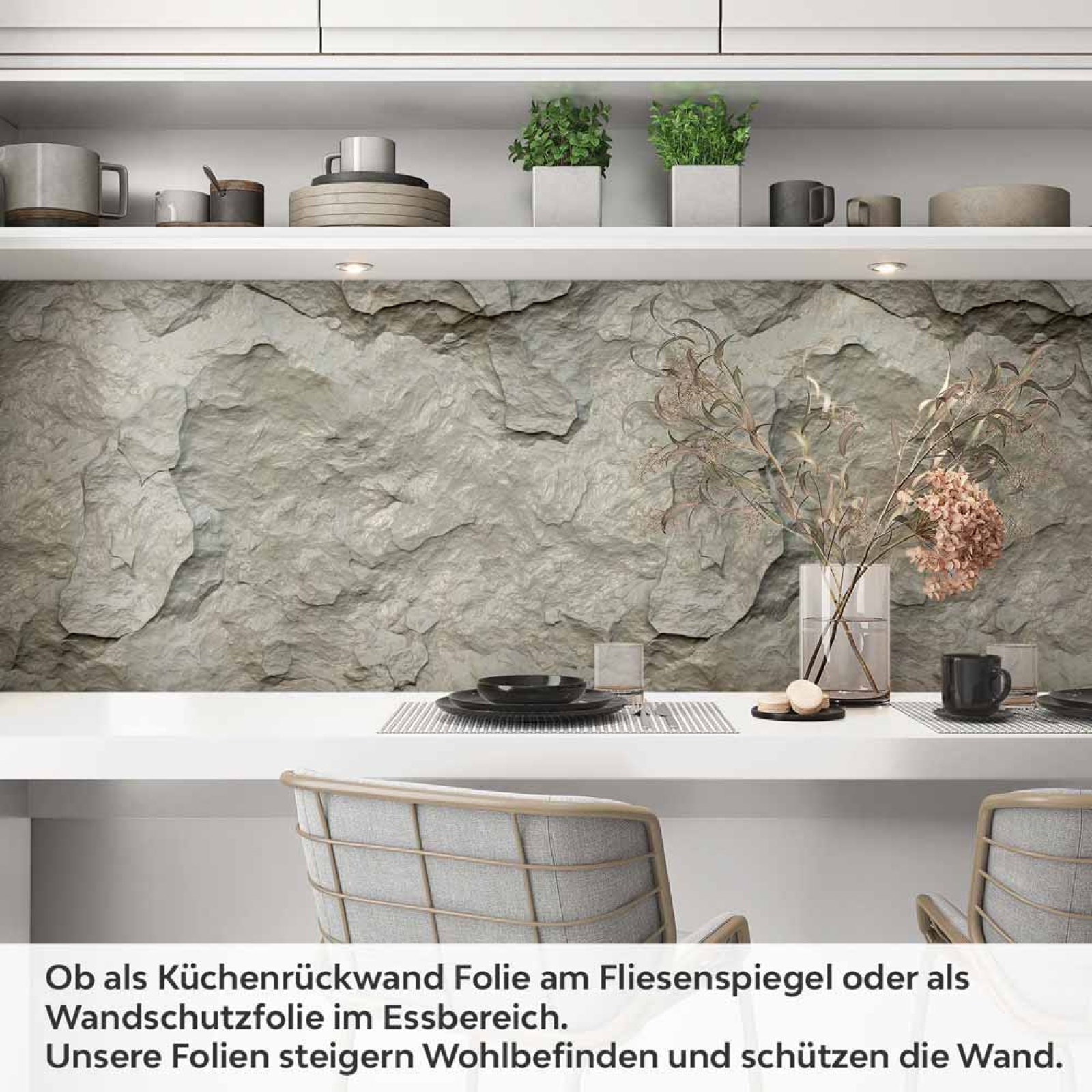 Küchenrückwand Folie Felsoptik - Stein-Look für Ihre Wohlfühlküche Artikelbild 1