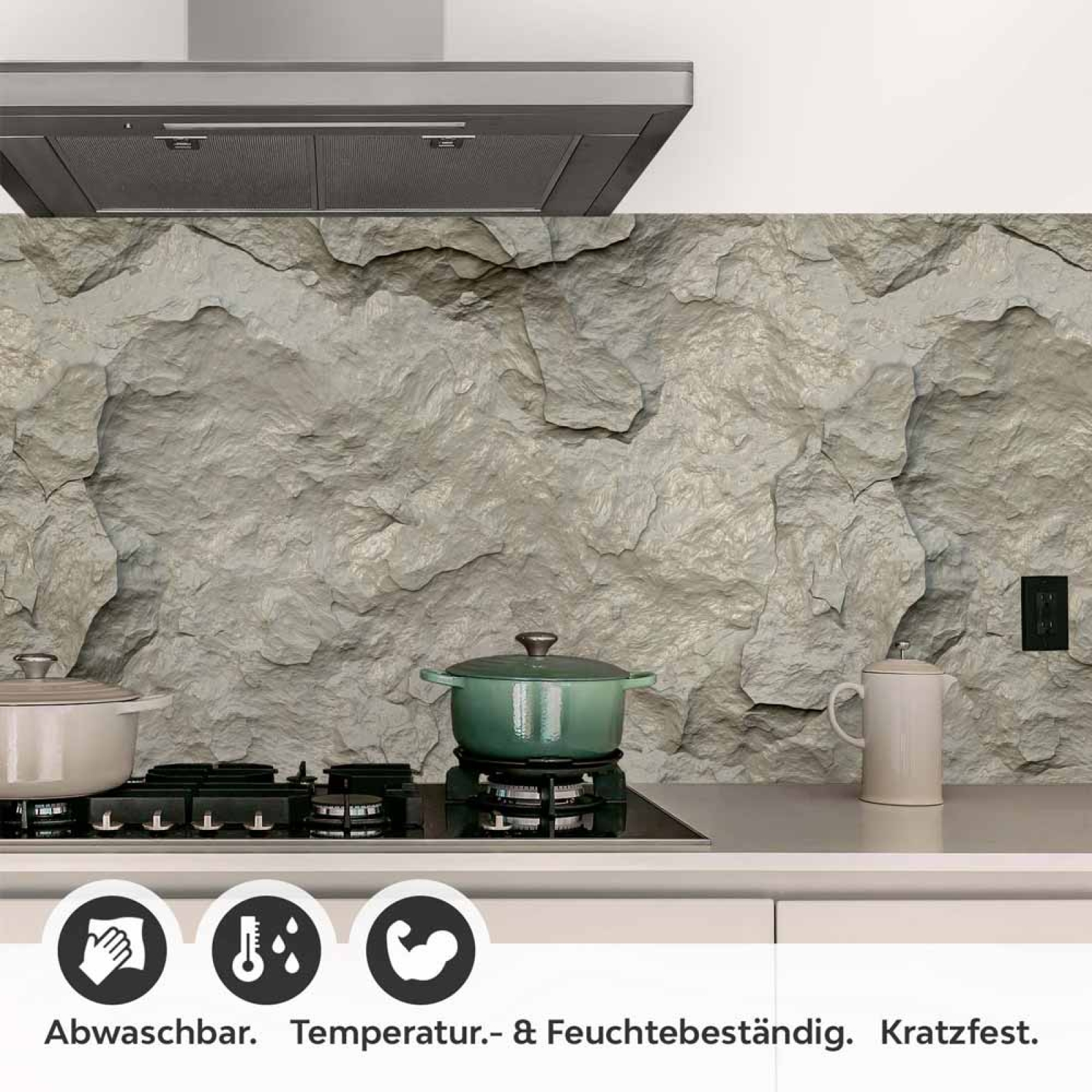 Küchenrückwand Folie Felsoptik - Stein-Look für Ihre Wohlfühlküche Detailbild 1